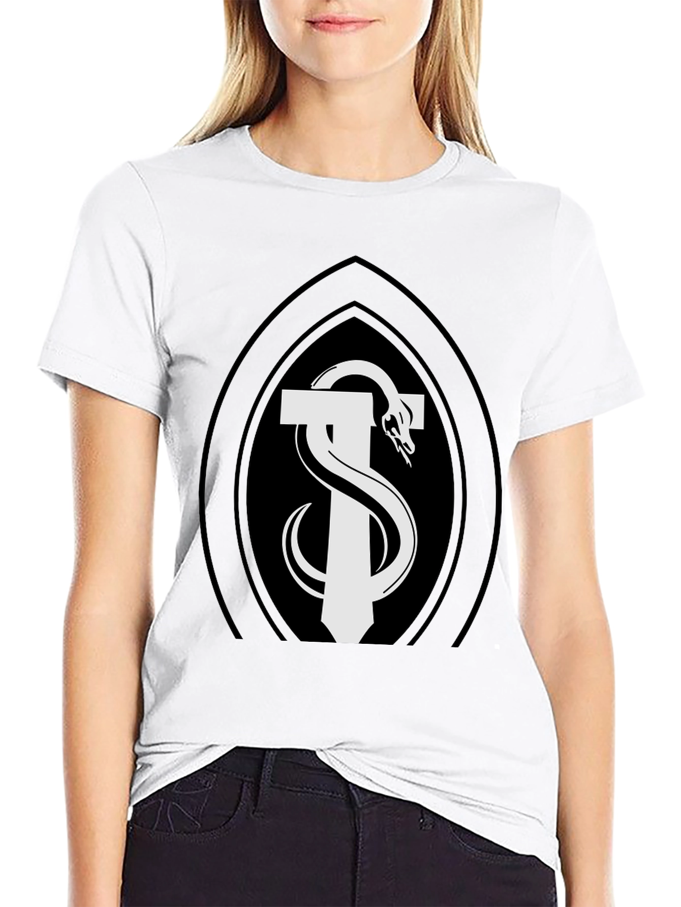 Caduceus Snake T-Shirt - Black