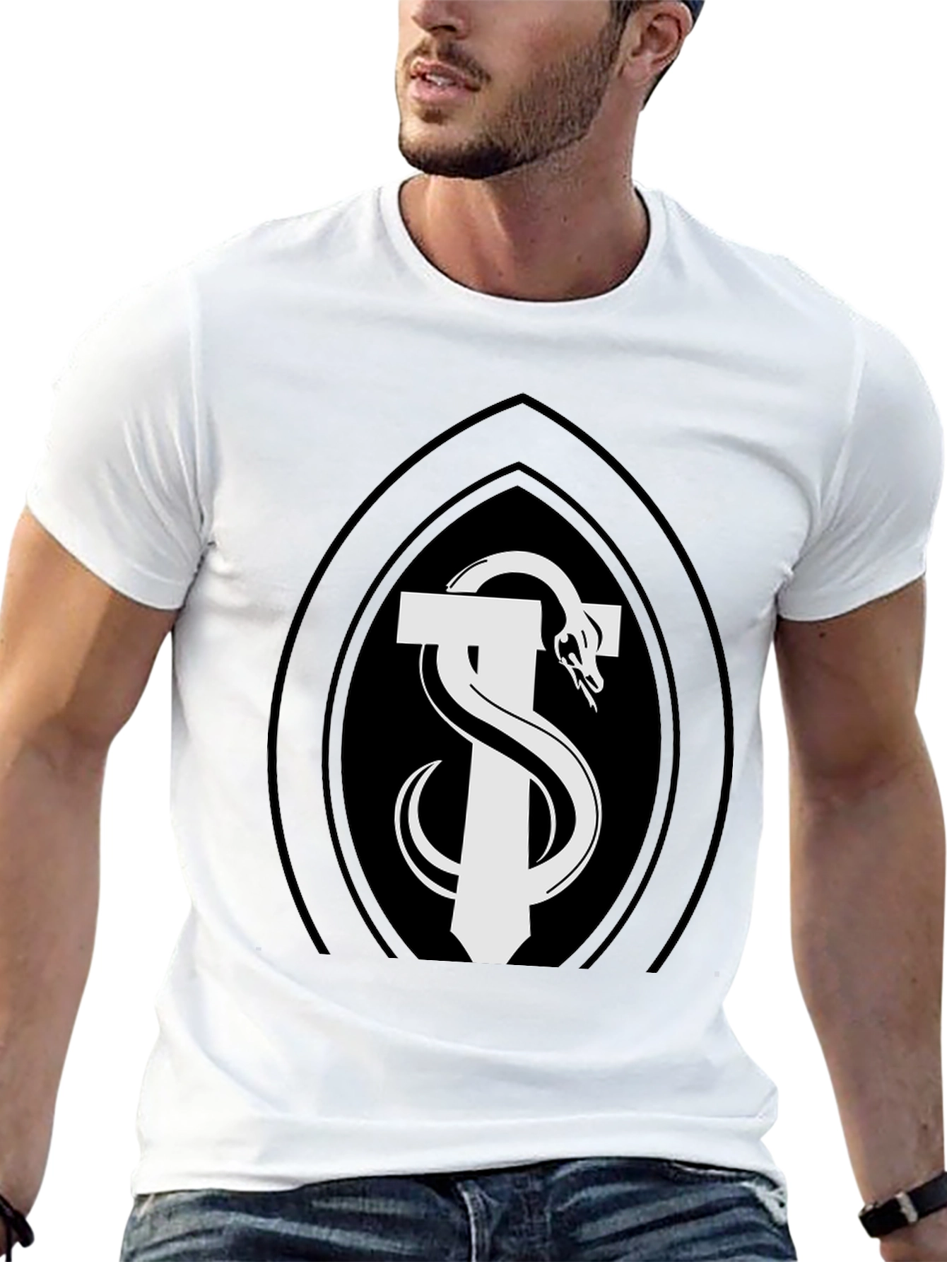 Caduceus Snake T-Shirt - Black
