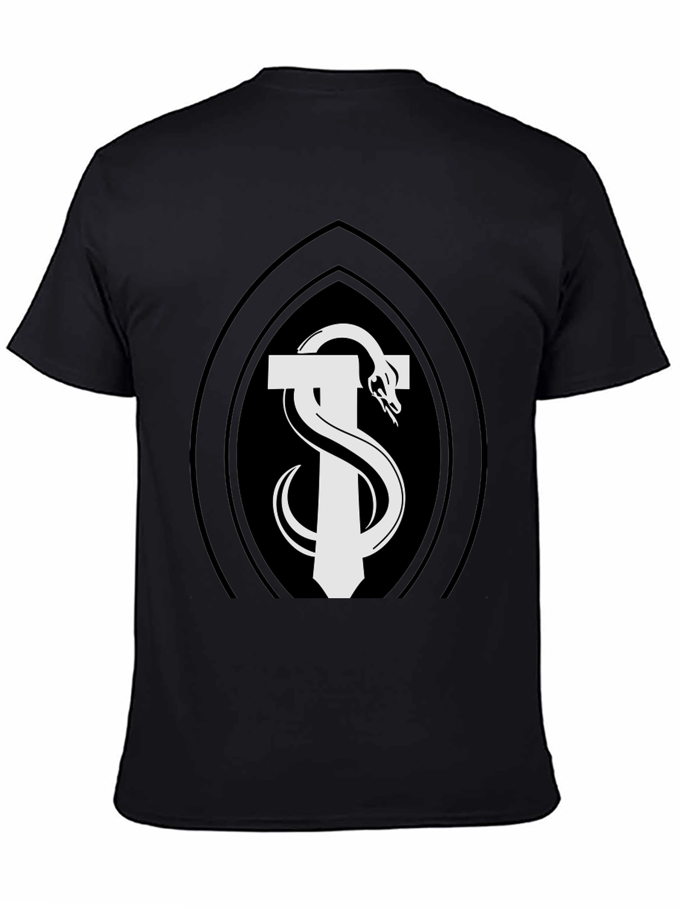 Caduceus Snake T-Shirt - Black