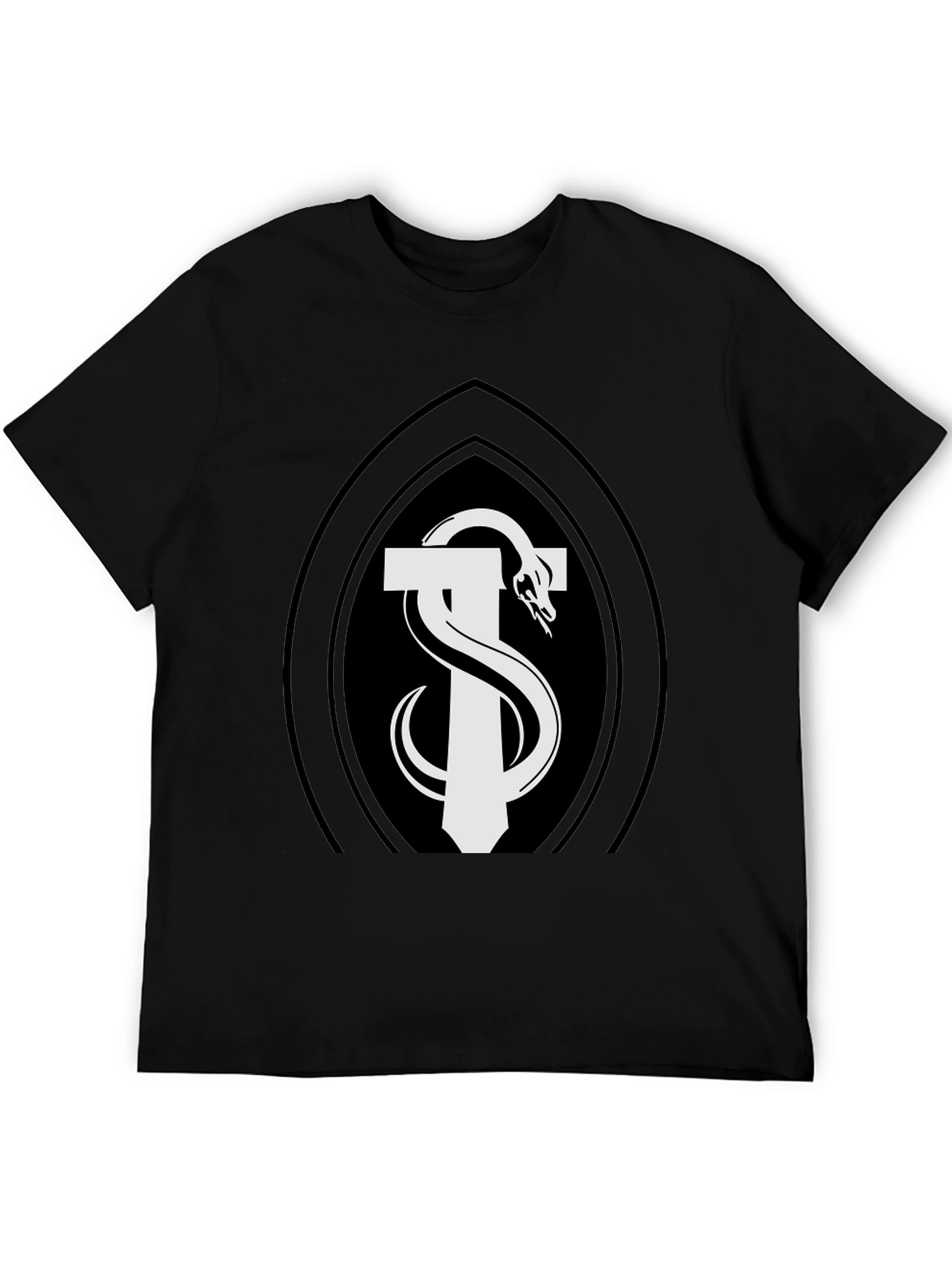 Caduceus Snake T-Shirt - Black