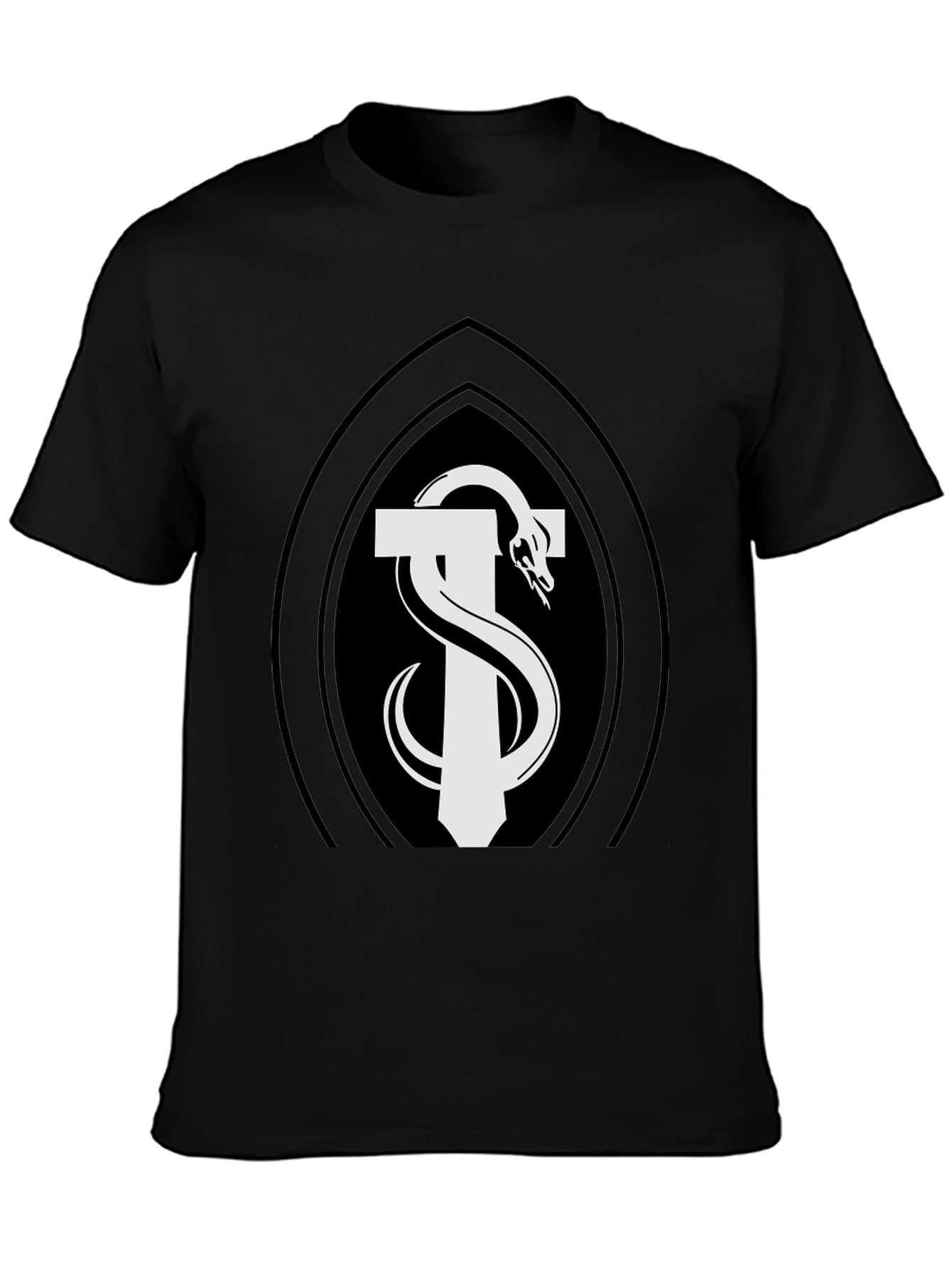 Caduceus Snake T-Shirt - Black