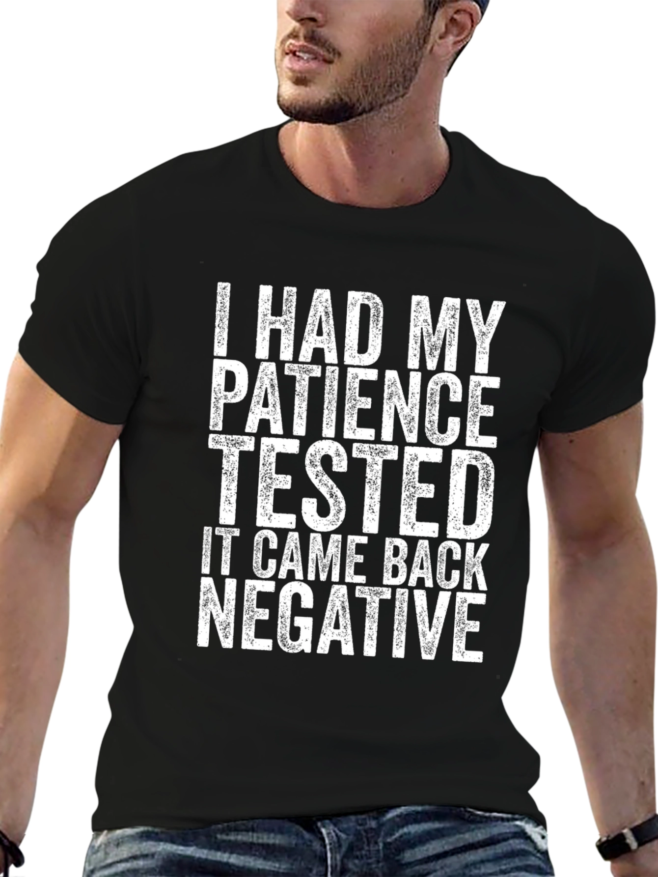 Humorous Patience Tested Negative Black T-Shirt