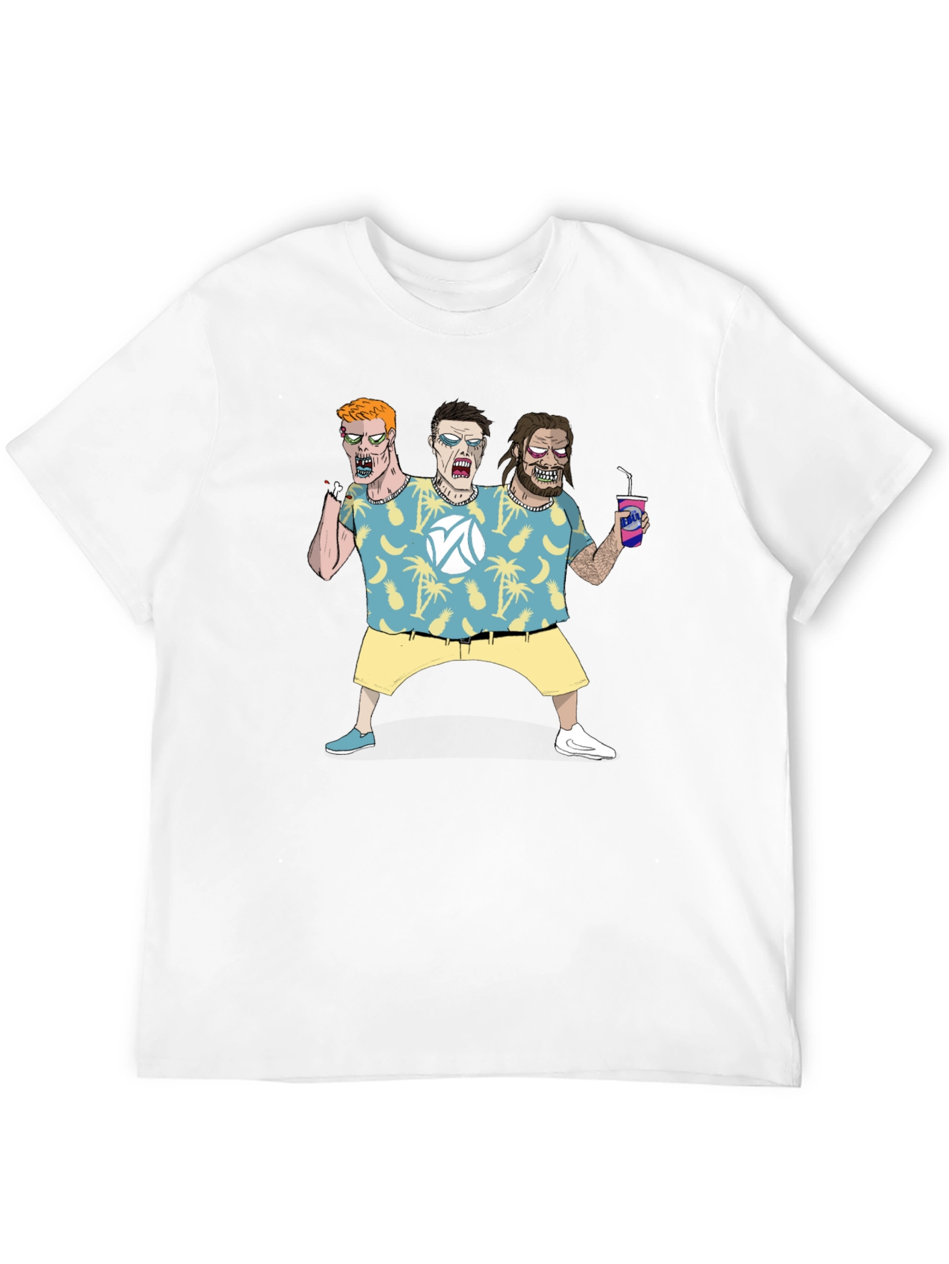 Three-Headed Zombie Graphic Print Tee