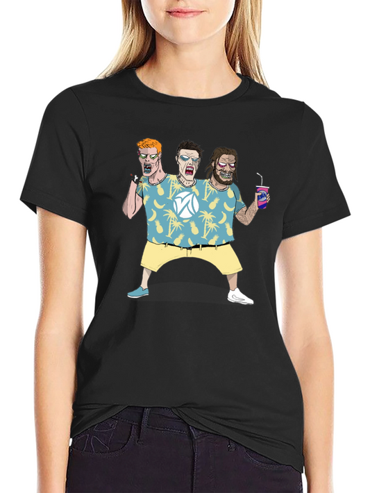Three-Headed Zombie Graphic Print Tee