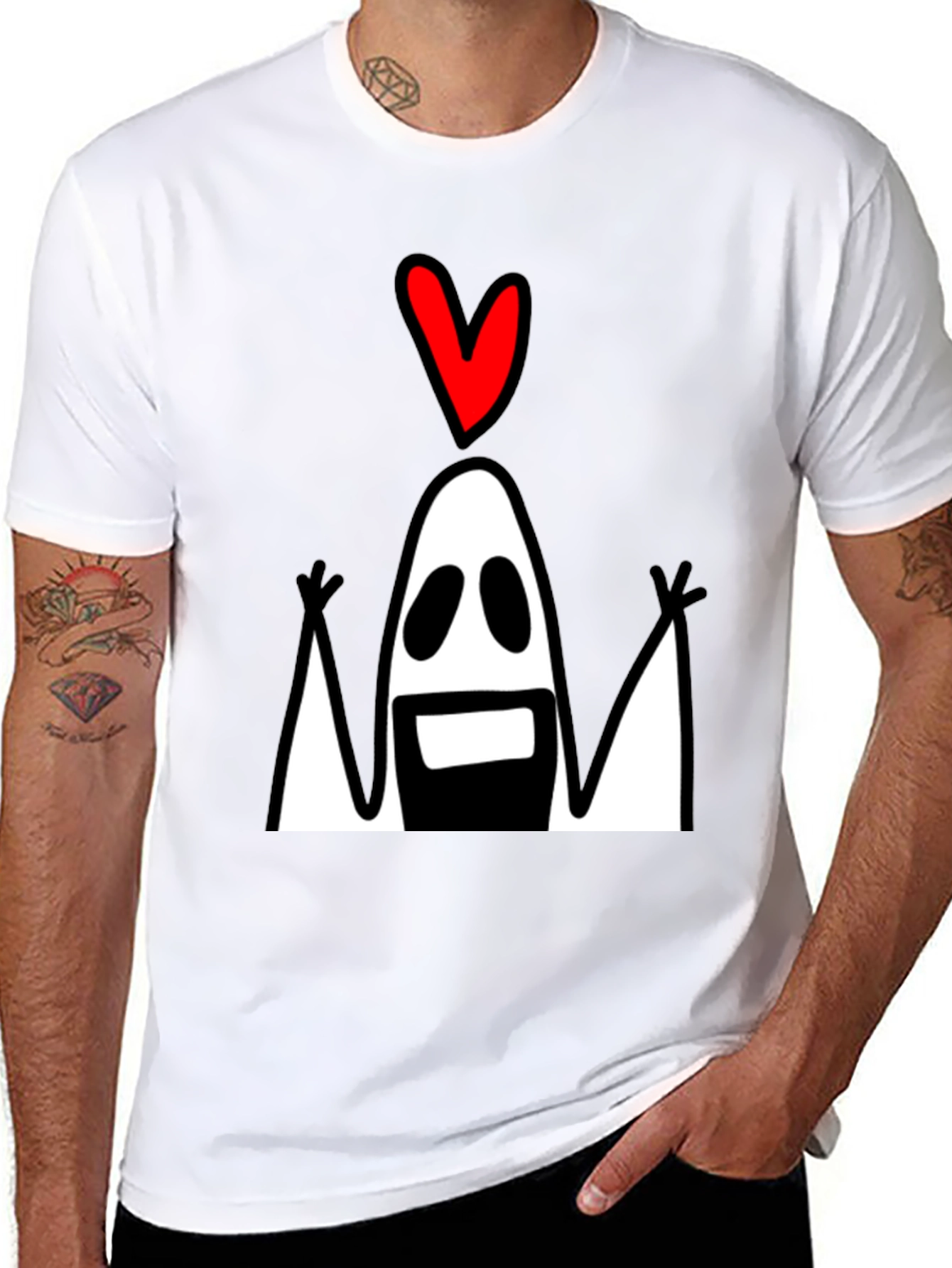 Funny Ghost with Heart T-Shirt