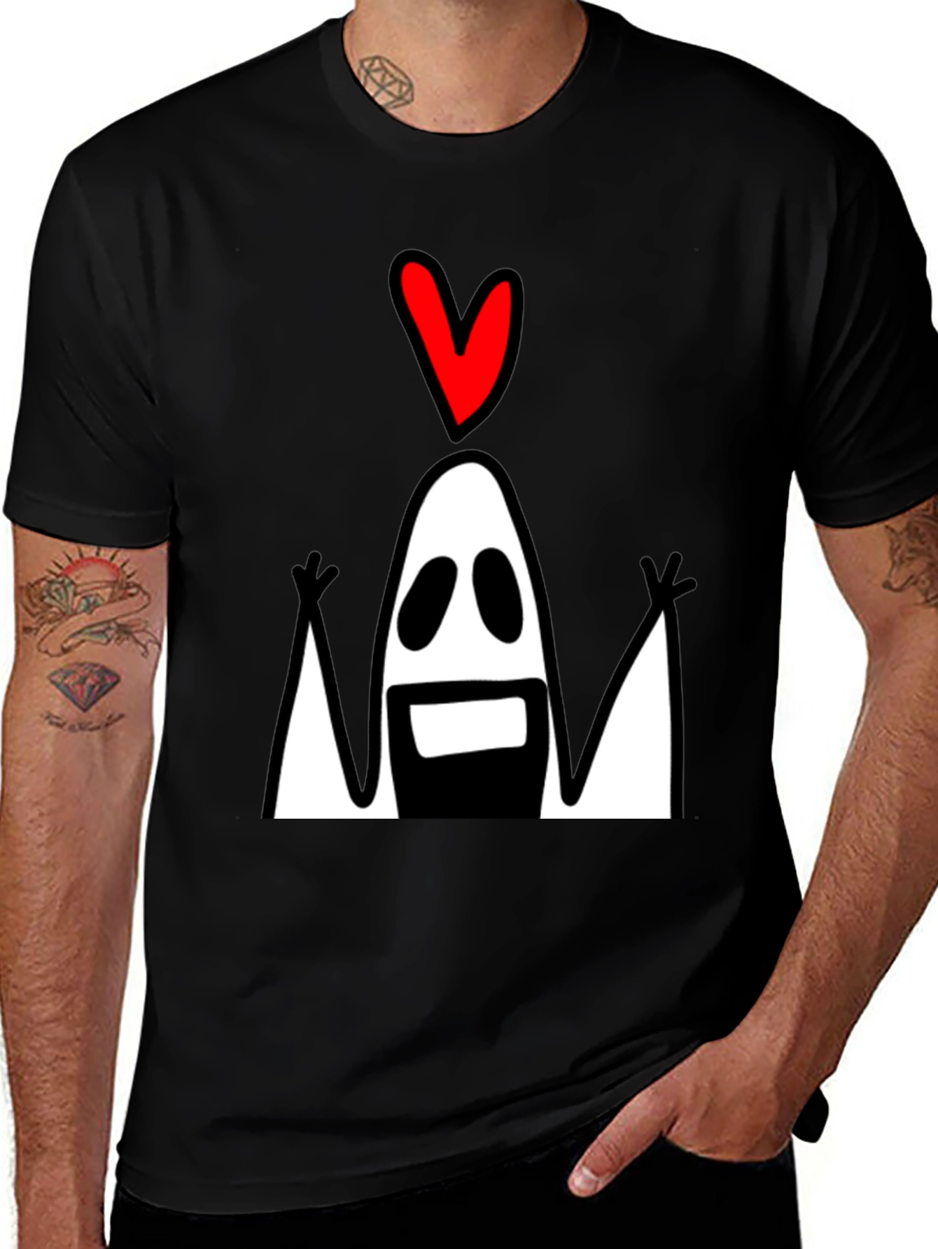 Funny Ghost with Heart T-Shirt