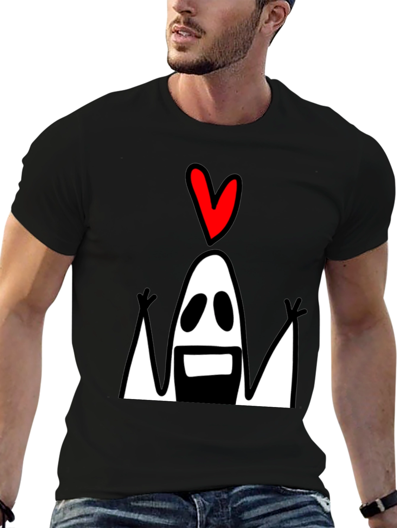 Funny Ghost with Heart T-Shirt