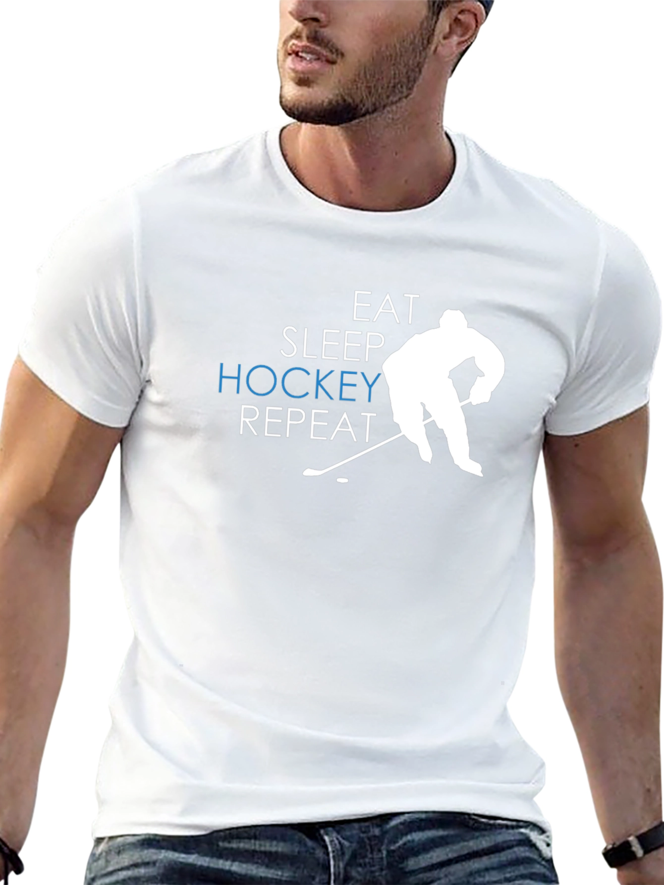 Eat Sleep Hockey Repeat Black T-Shirt
