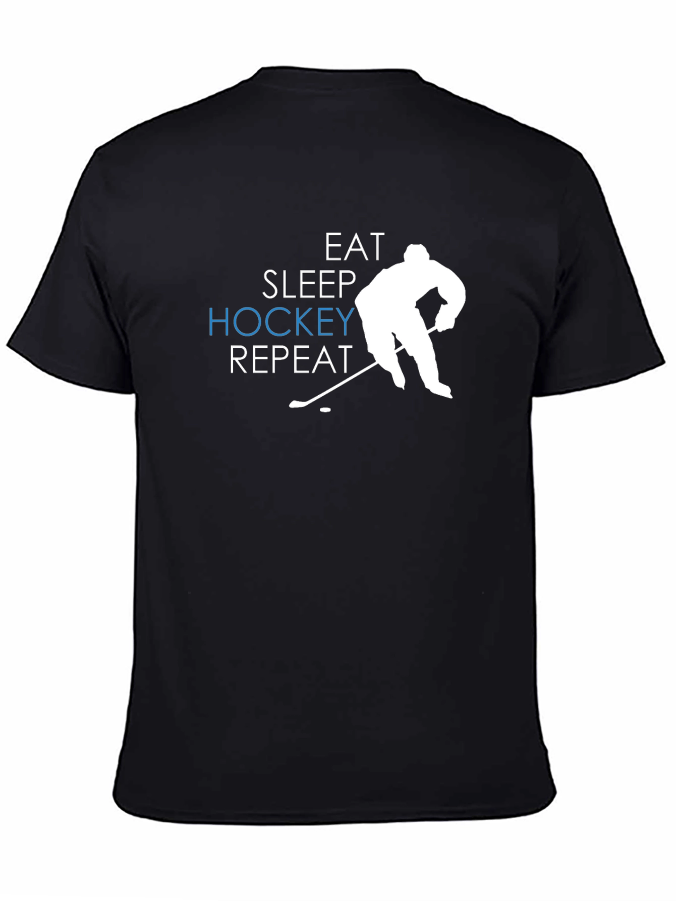 Eat Sleep Hockey Repeat Black T-Shirt