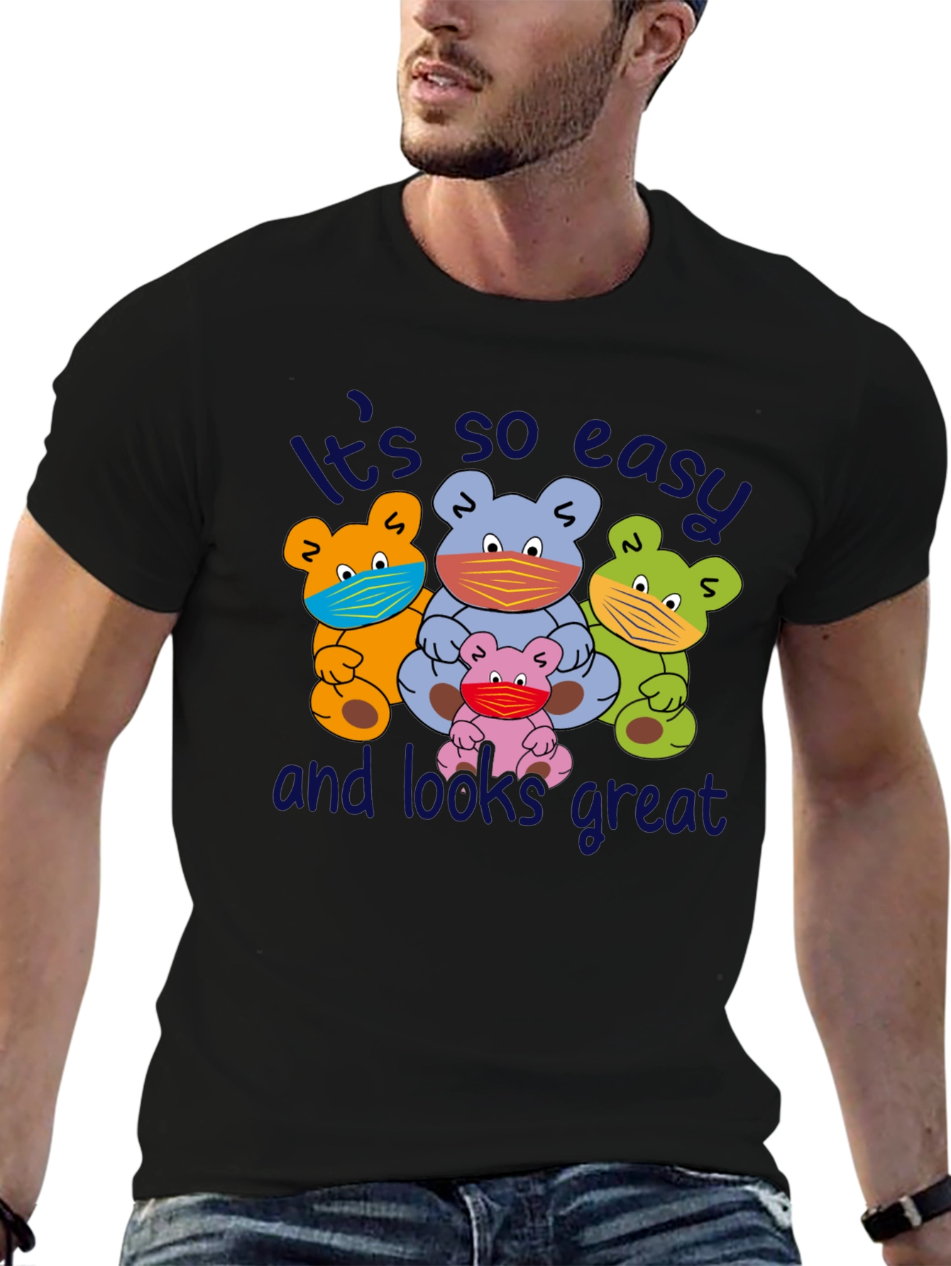 Funny Bear Family Face Mask T-Shirt