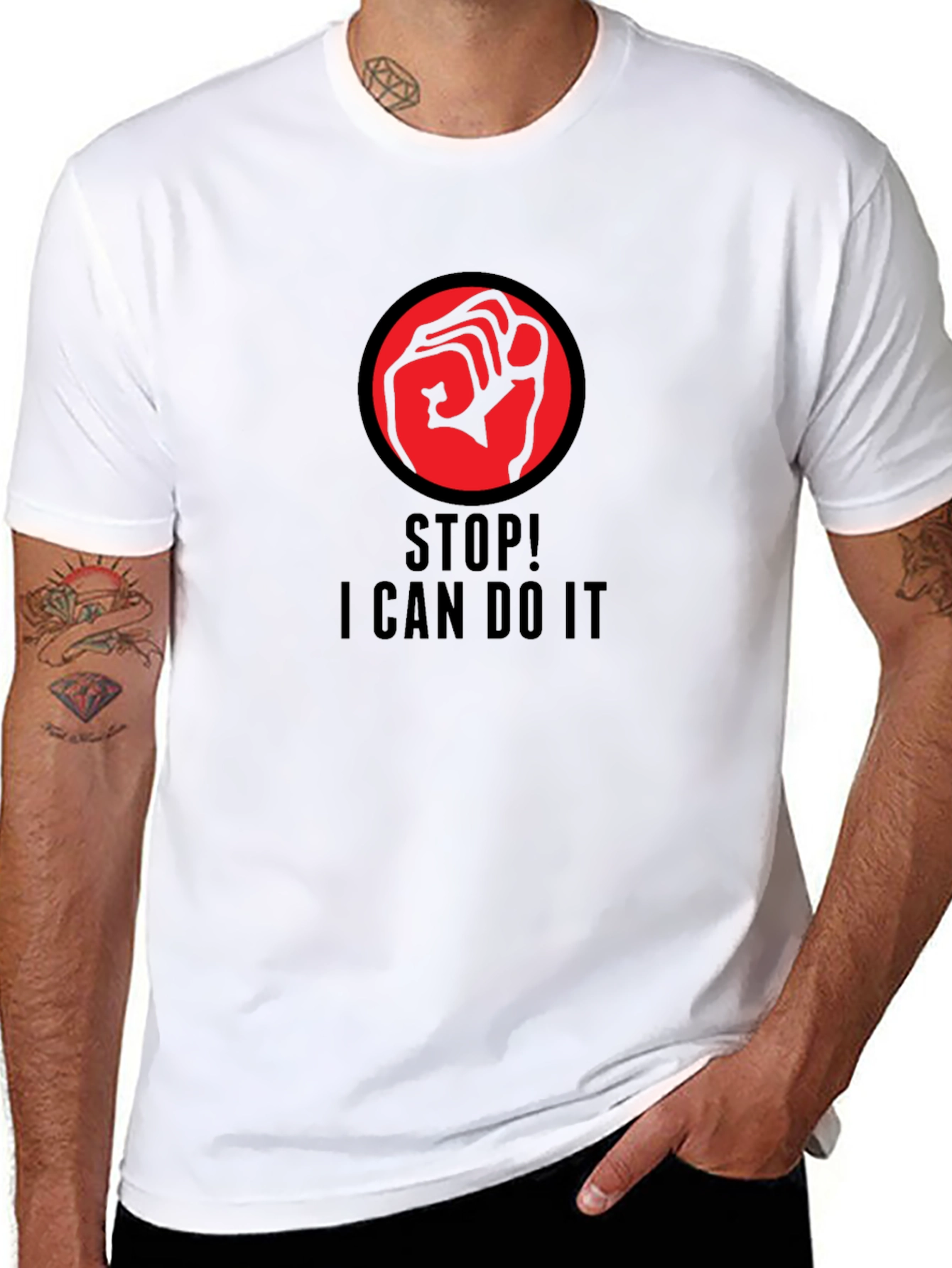 Empowered Black T-Shirt with Fist Graphic