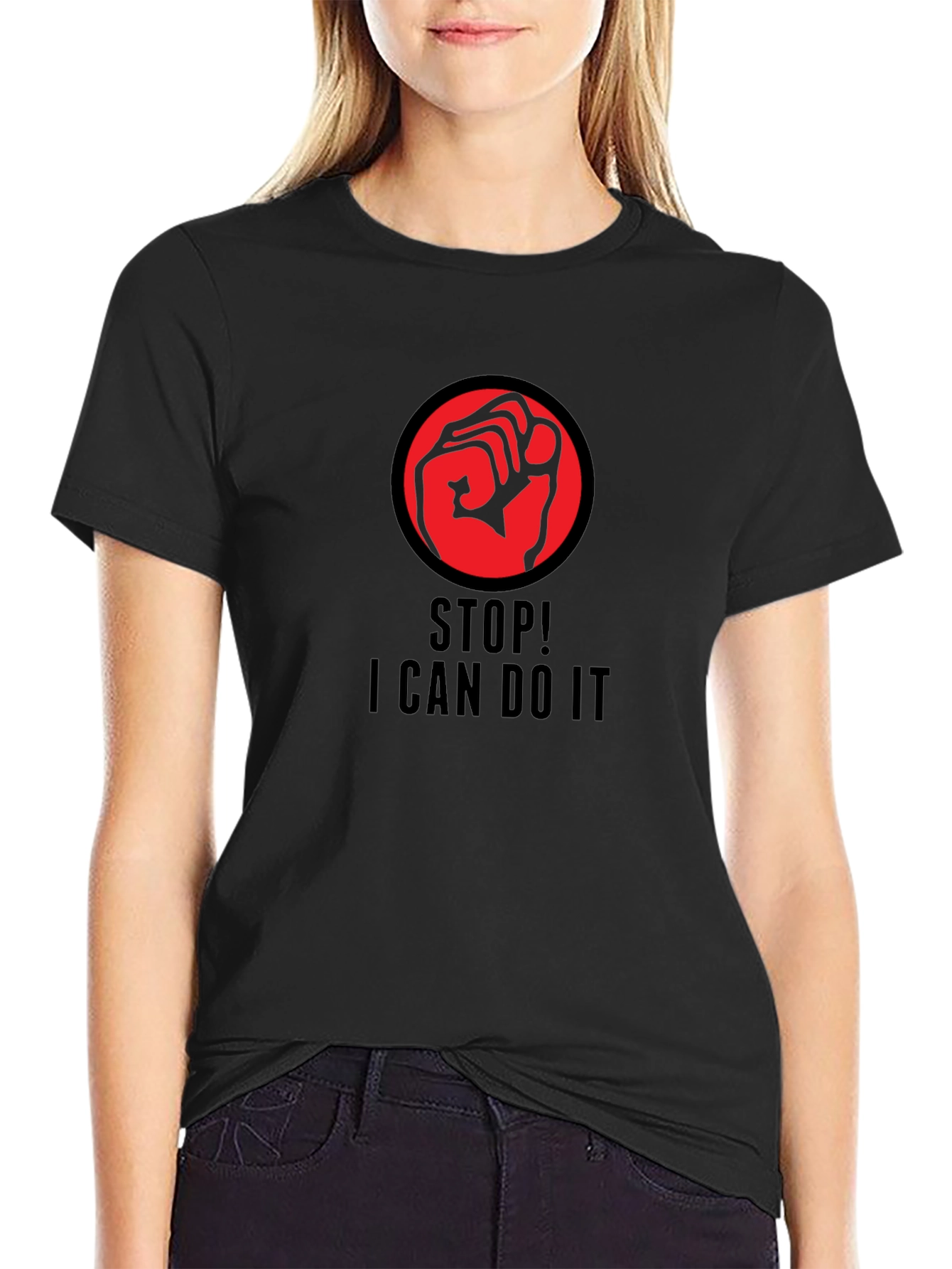 Empowered Black T-Shirt with Fist Graphic