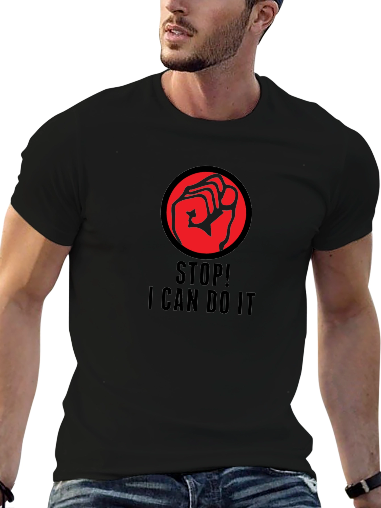 Empowered Black T-Shirt with Fist Graphic
