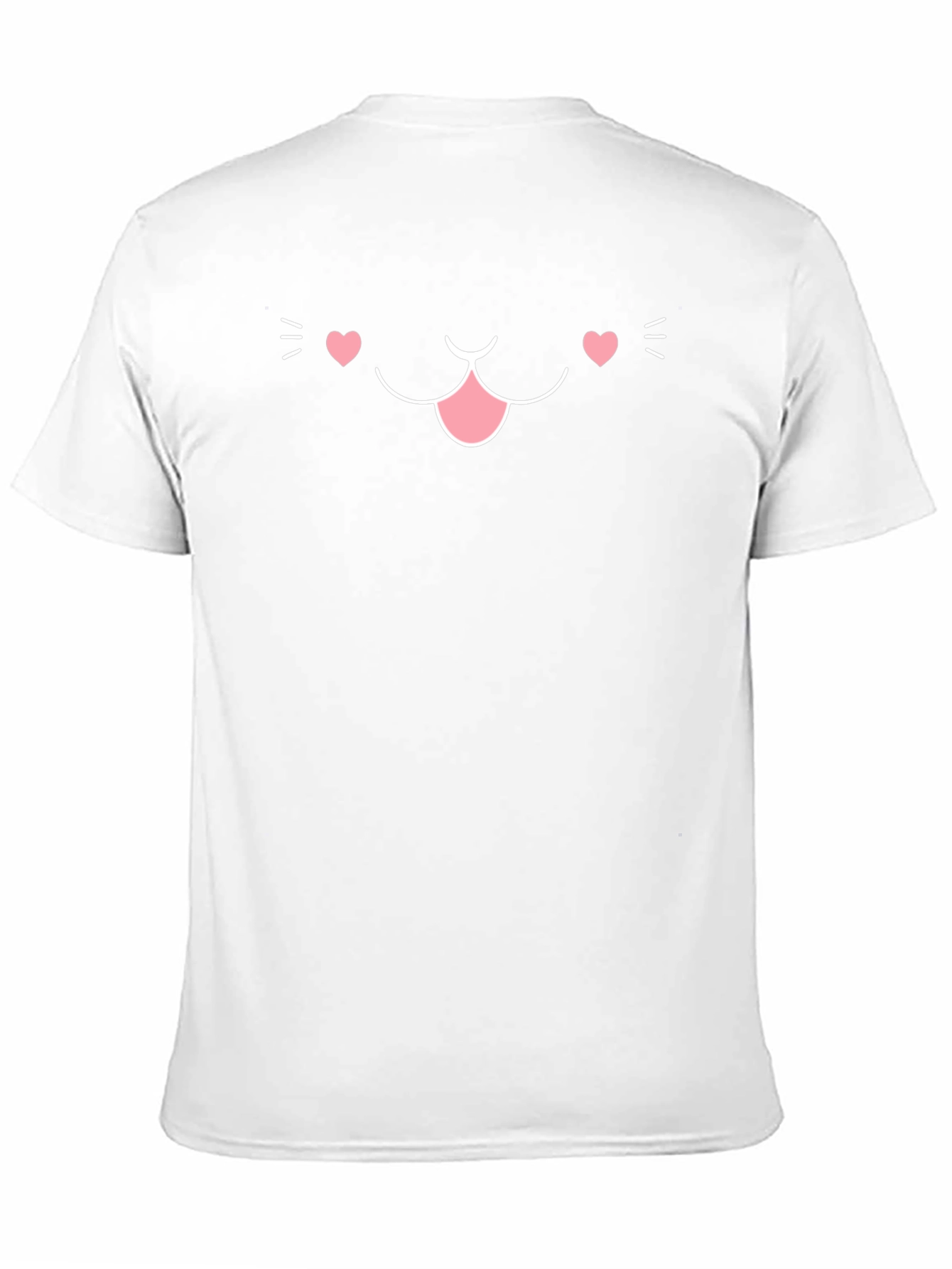 Cute Cat Face Graphic T-Shirt - Black Cotton Blend