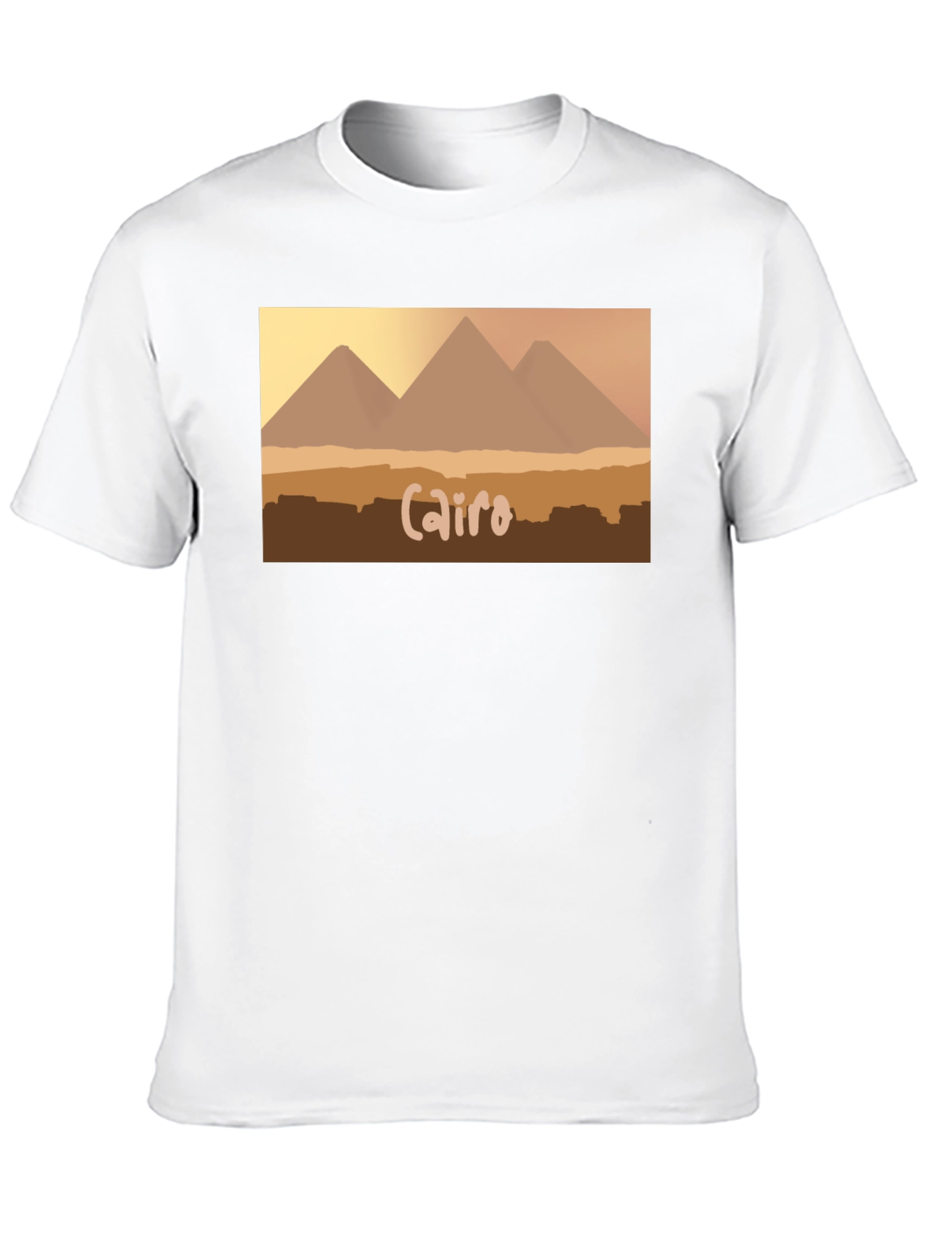Cairo Pyramids Graphic Tee - Black Cotton T-Shirt
