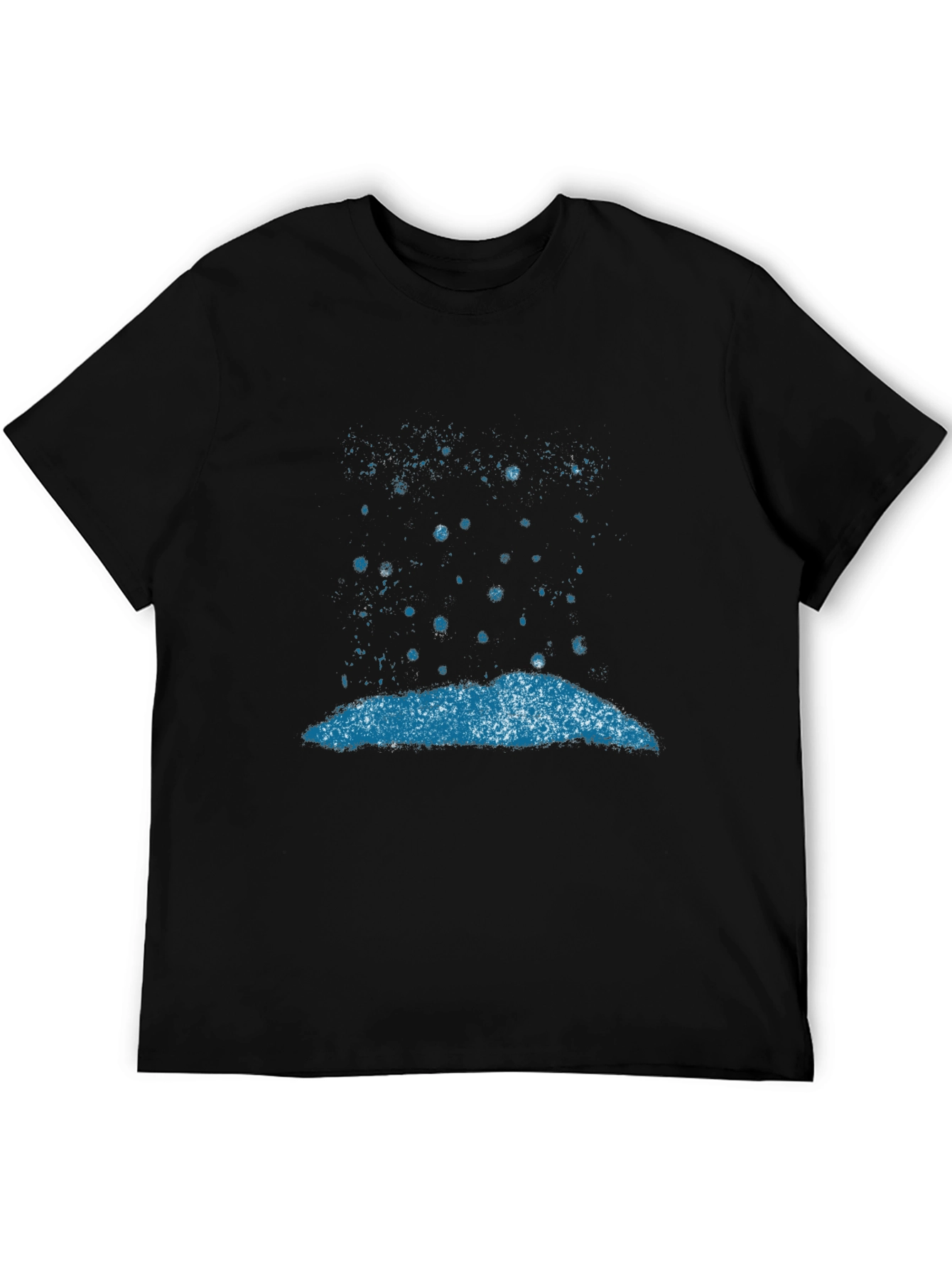 Graphic Tee: Winter Snowfall Design Black T-Shirt