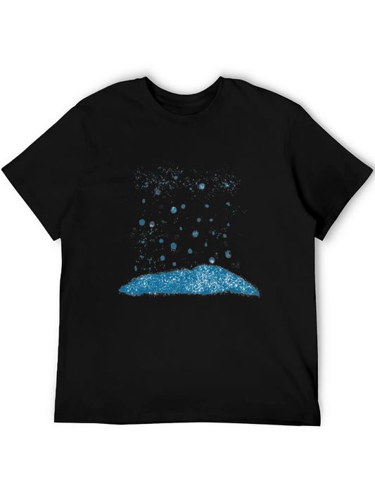 Graphic Tee: Winter Snowfall Design Black T-Shirt