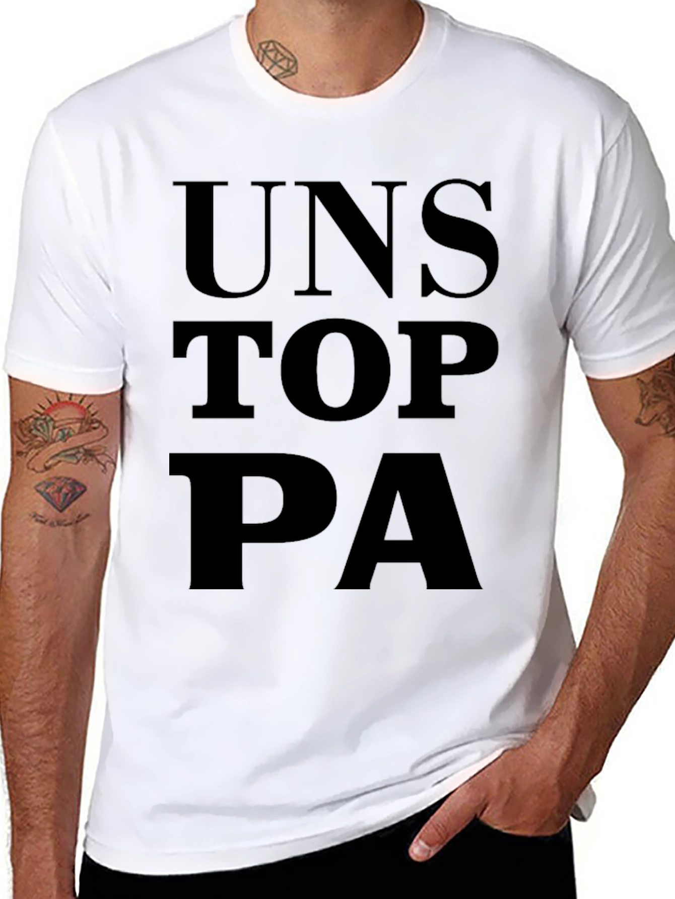 Unstop PA Graphic Tee - Black Cotton T-Shirt