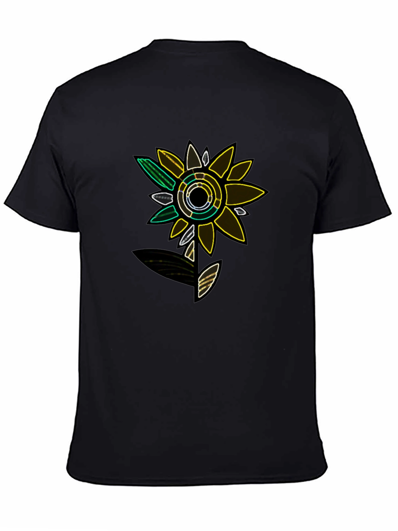 Neon Flower Graphic Tee - Modern Design