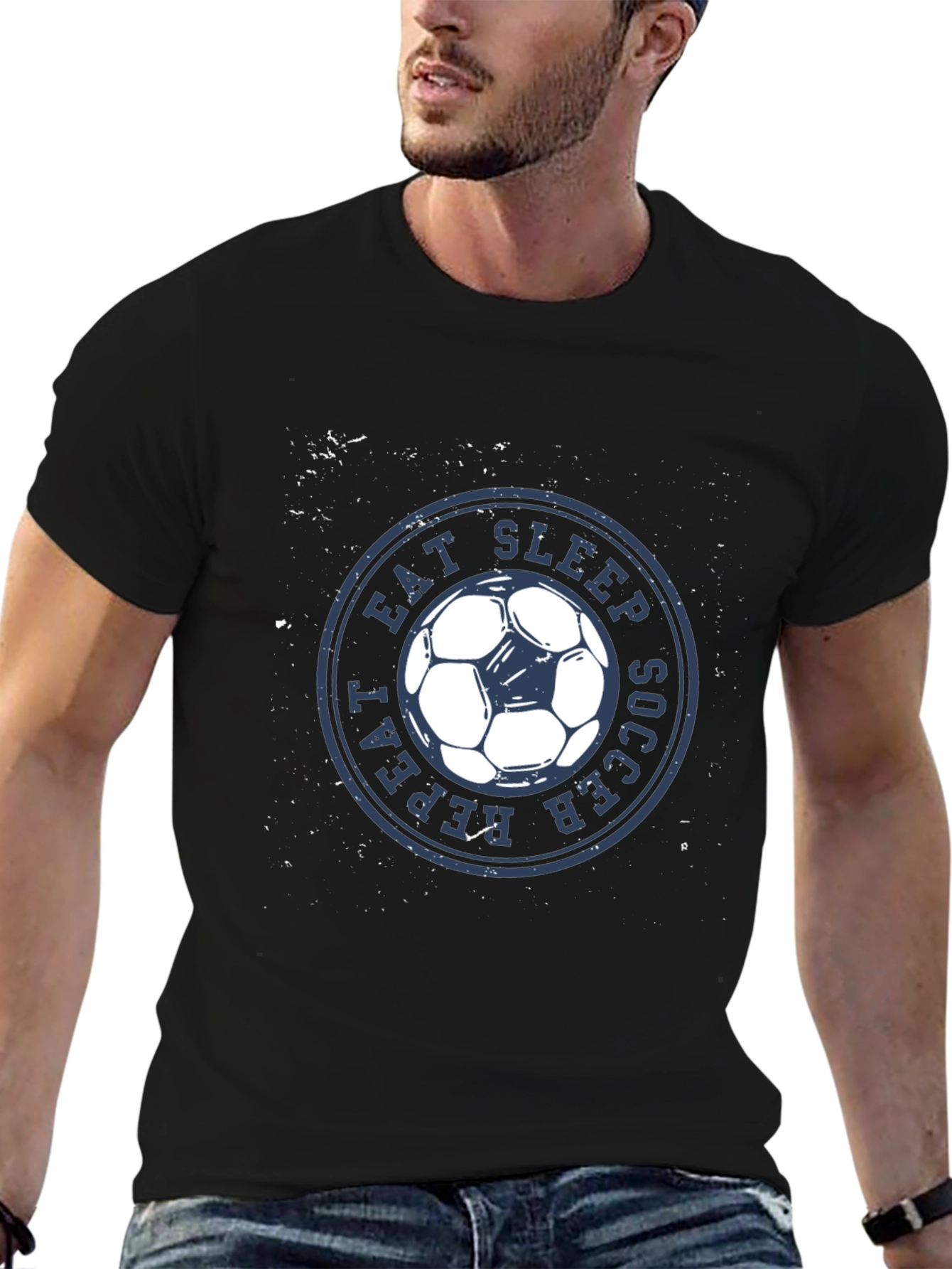 Eat Sleep Soccer Repeat Black T-Shirt