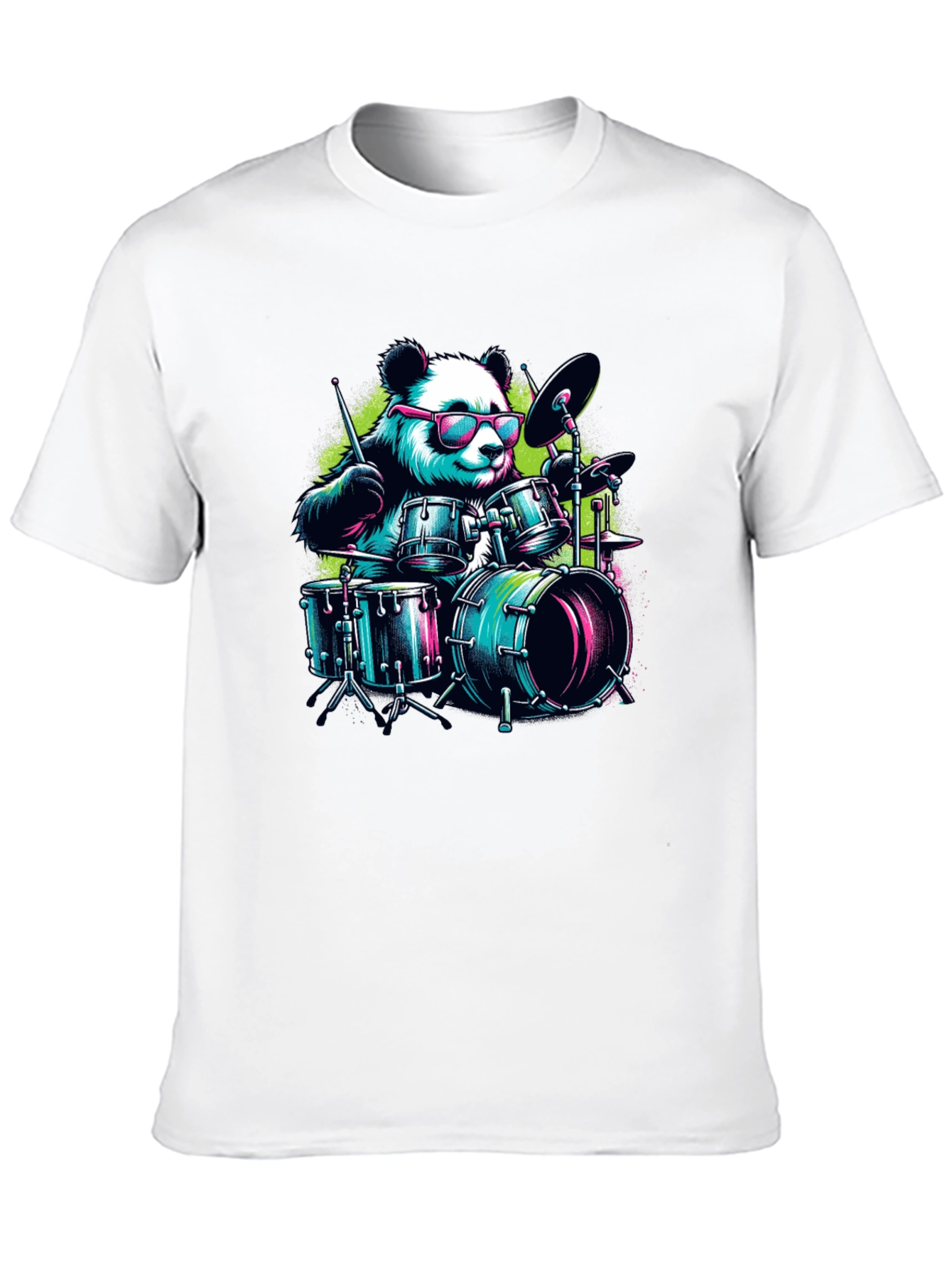 Drummer Panda T-Shirt - Cool Graphic Tee