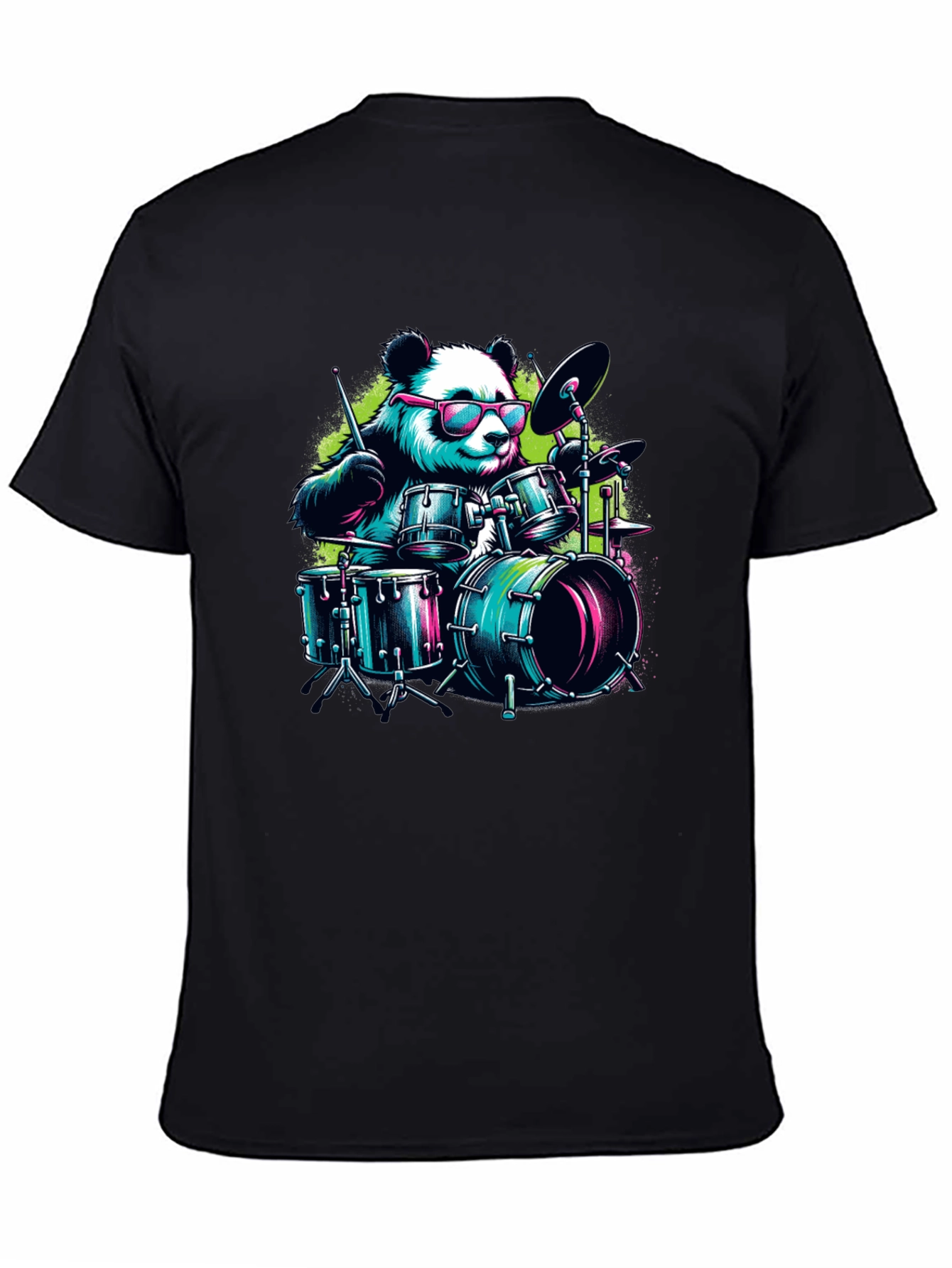 Drummer Panda T-Shirt - Cool Graphic Tee