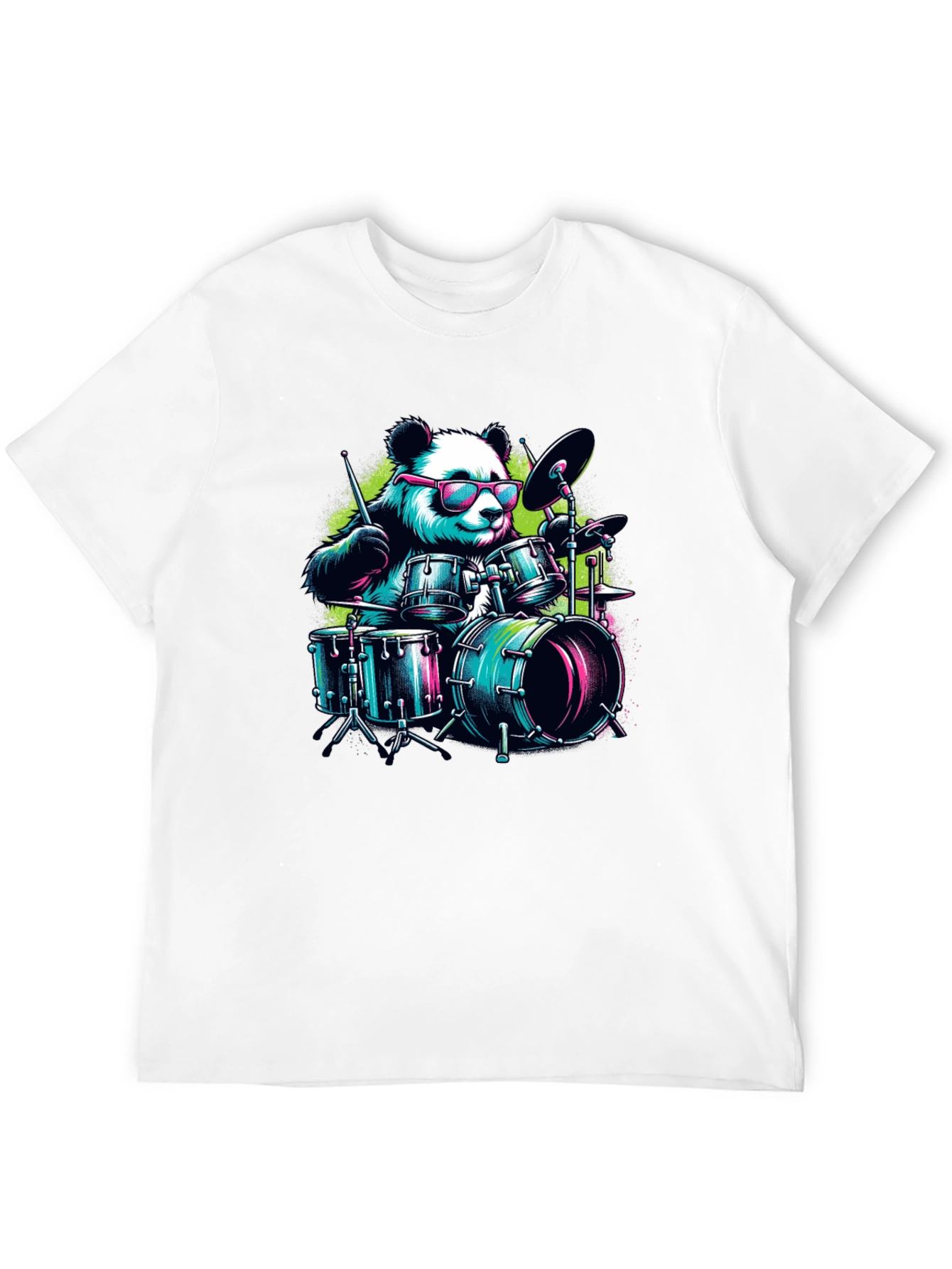 Drummer Panda T-Shirt - Cool Graphic Tee
