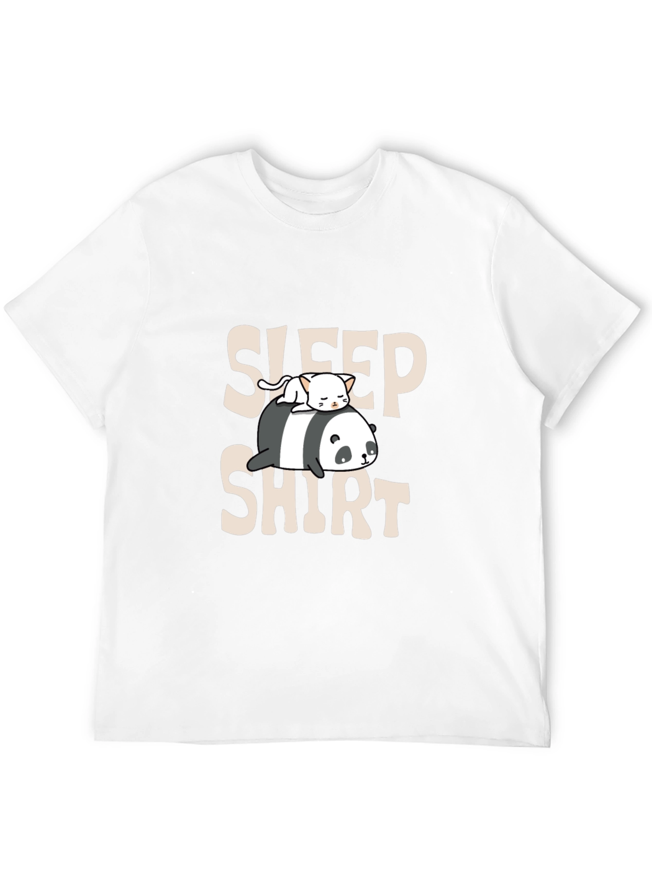 Sleep Shirt: Panda & Cat Graphic Tee