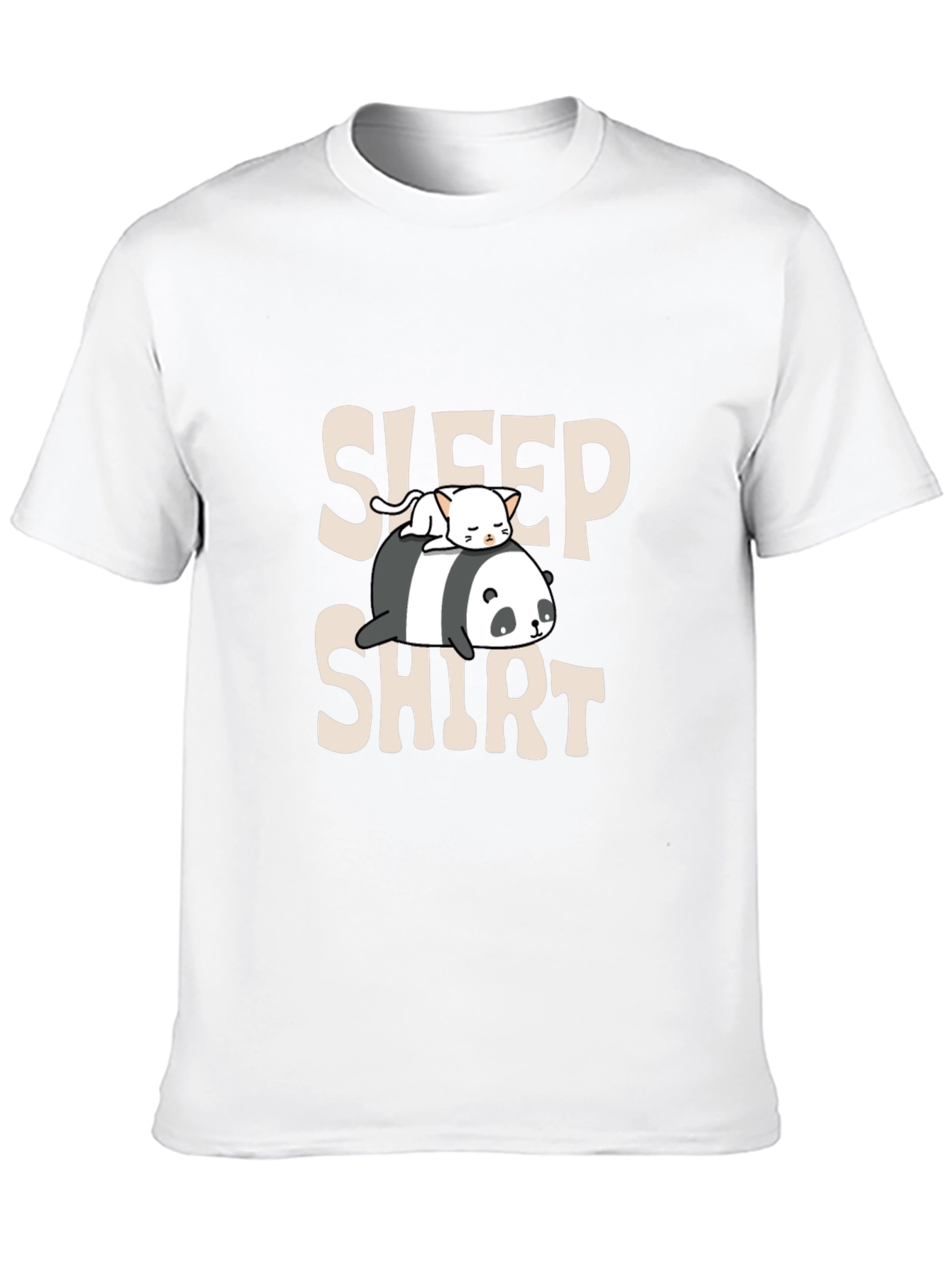 Sleep Shirt: Panda & Cat Graphic Tee