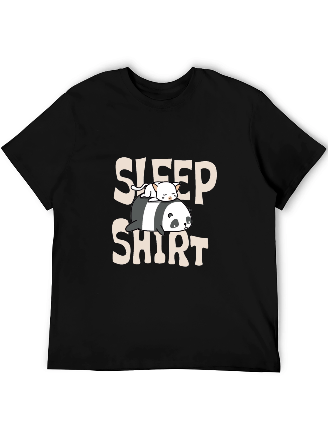 Sleep Shirt: Panda & Cat Graphic Tee