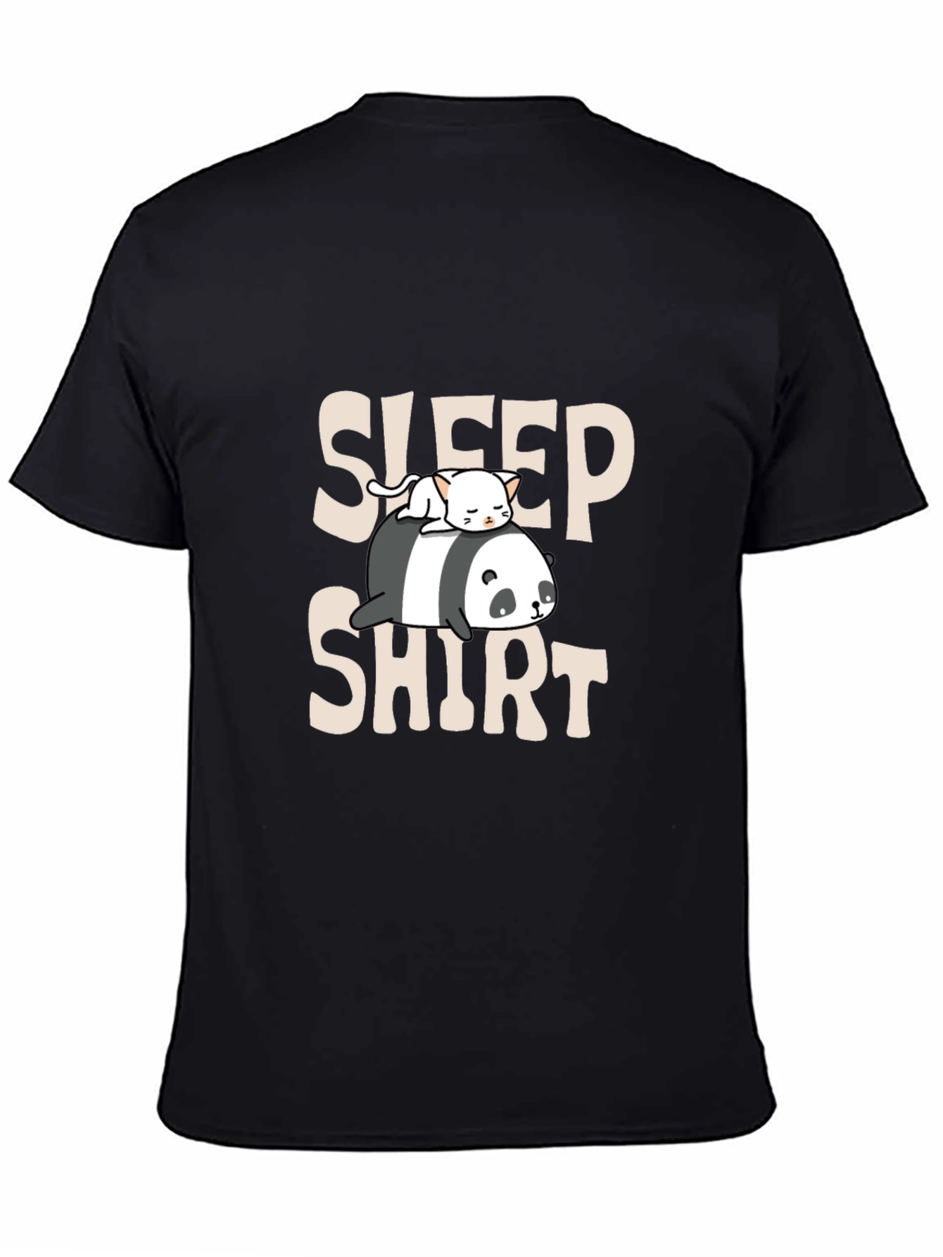 Sleep Shirt: Panda & Cat Graphic Tee