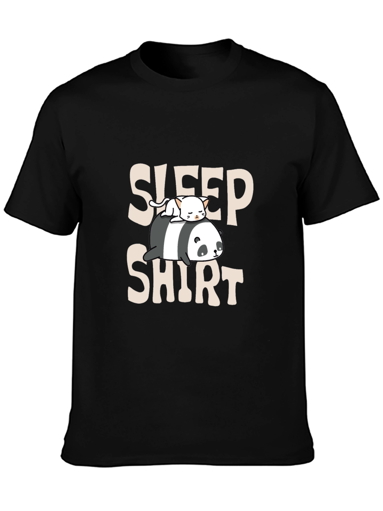 Sleep Shirt: Panda & Cat Graphic Tee