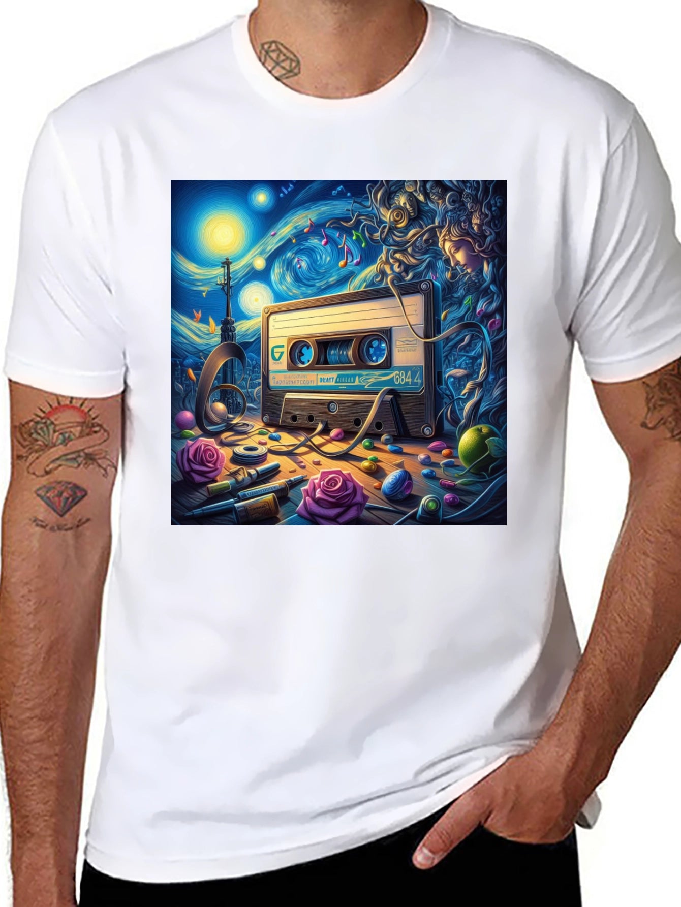 Starry Night Cassette Tape Graphic Tee