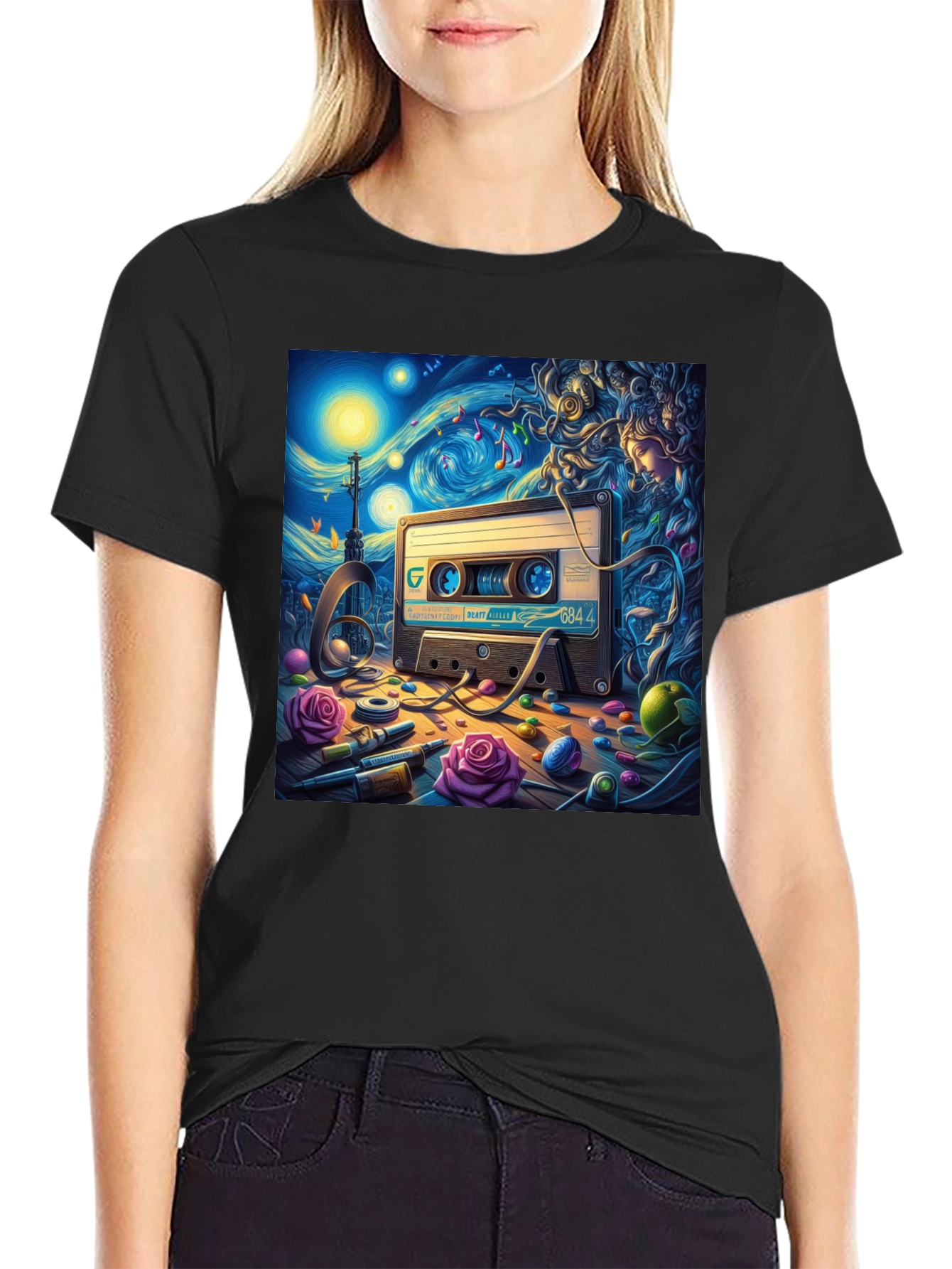 Starry Night Cassette Tape Graphic Tee