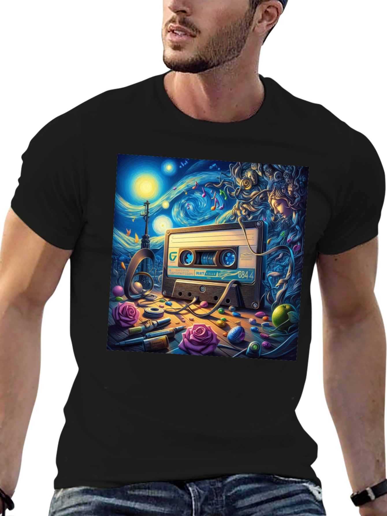 Starry Night Cassette Tape Graphic Tee
