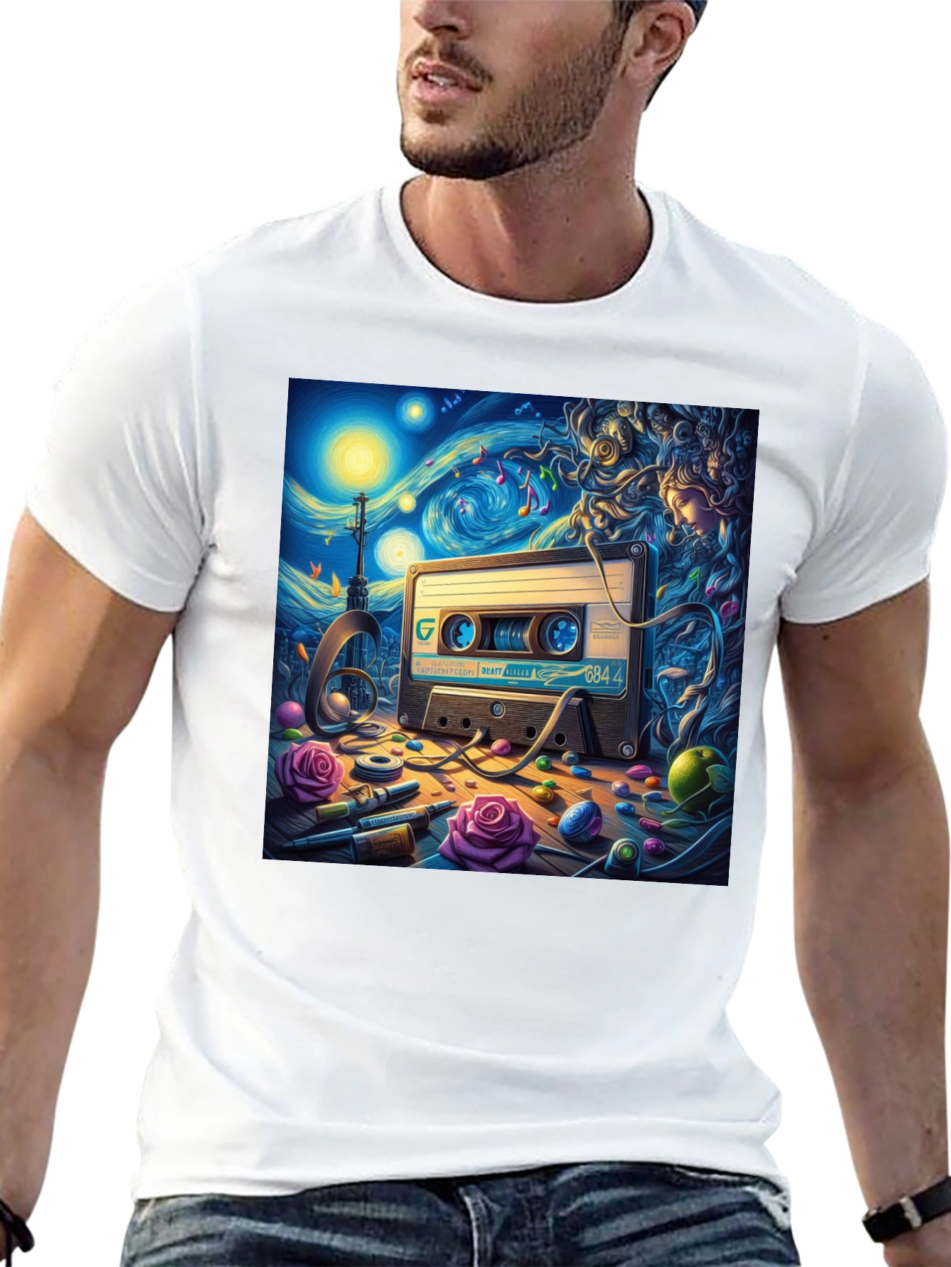 Starry Night Cassette Tape Graphic Tee