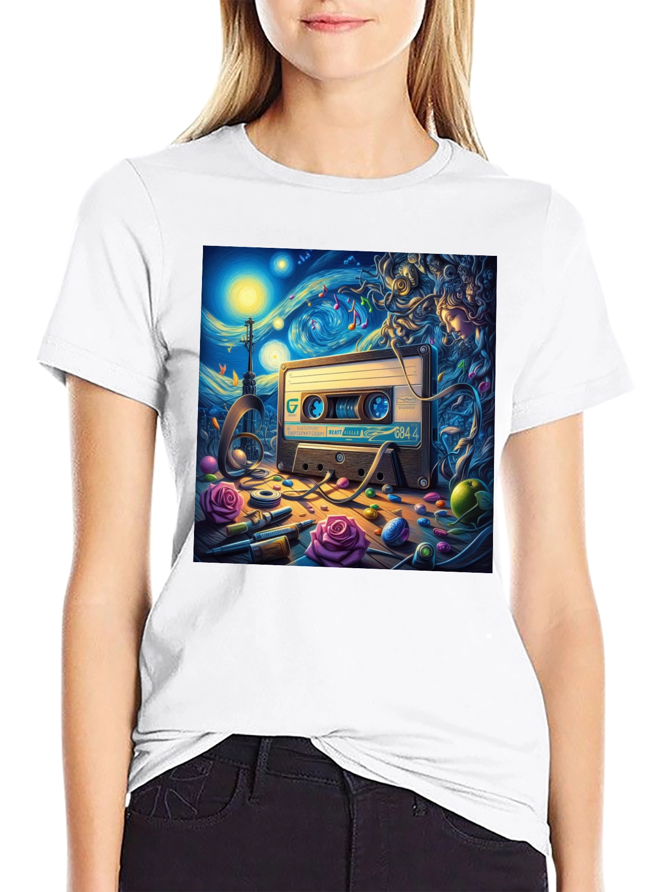 Starry Night Cassette Tape Graphic Tee