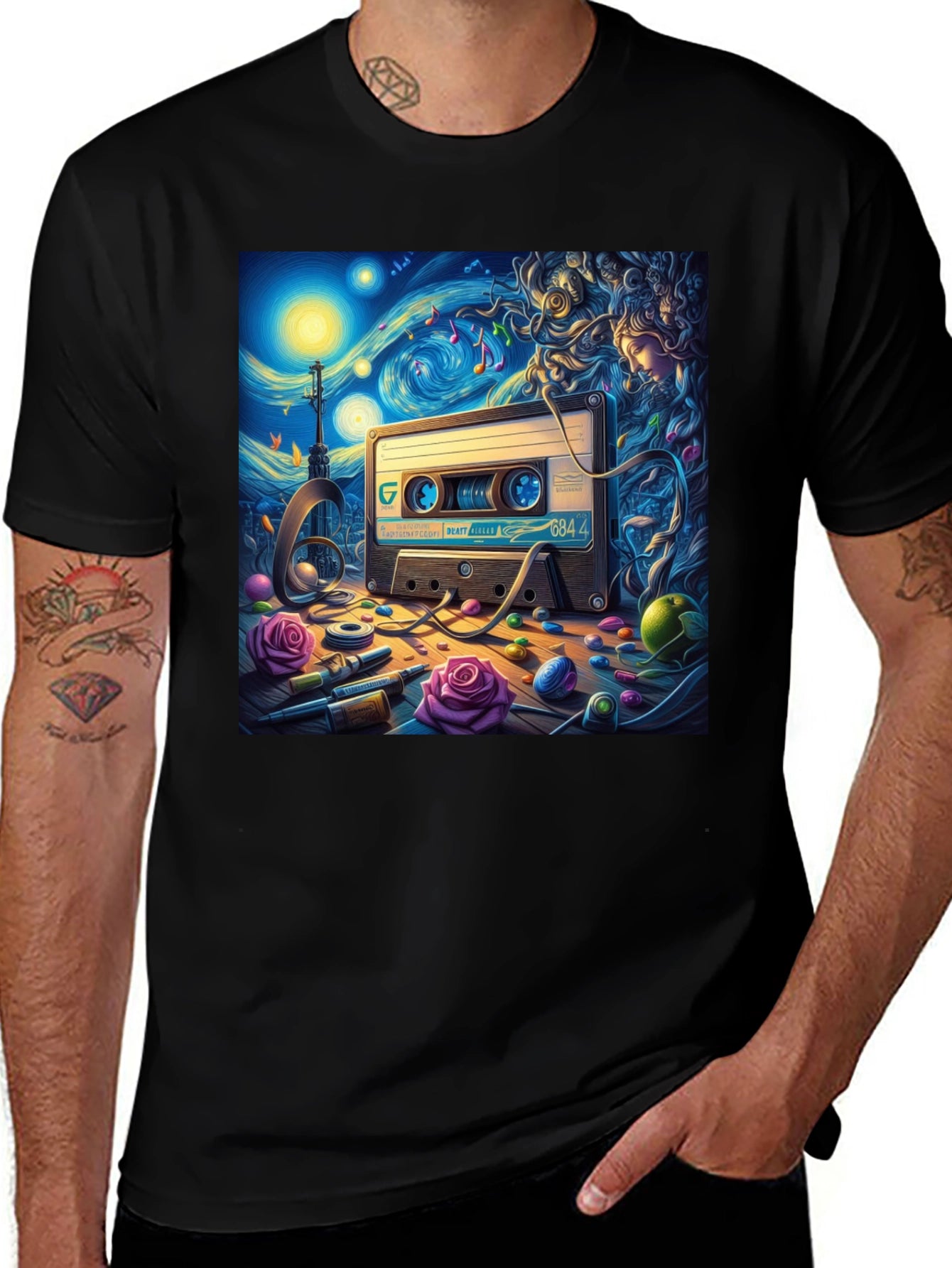 Starry Night Cassette Tape Graphic Tee