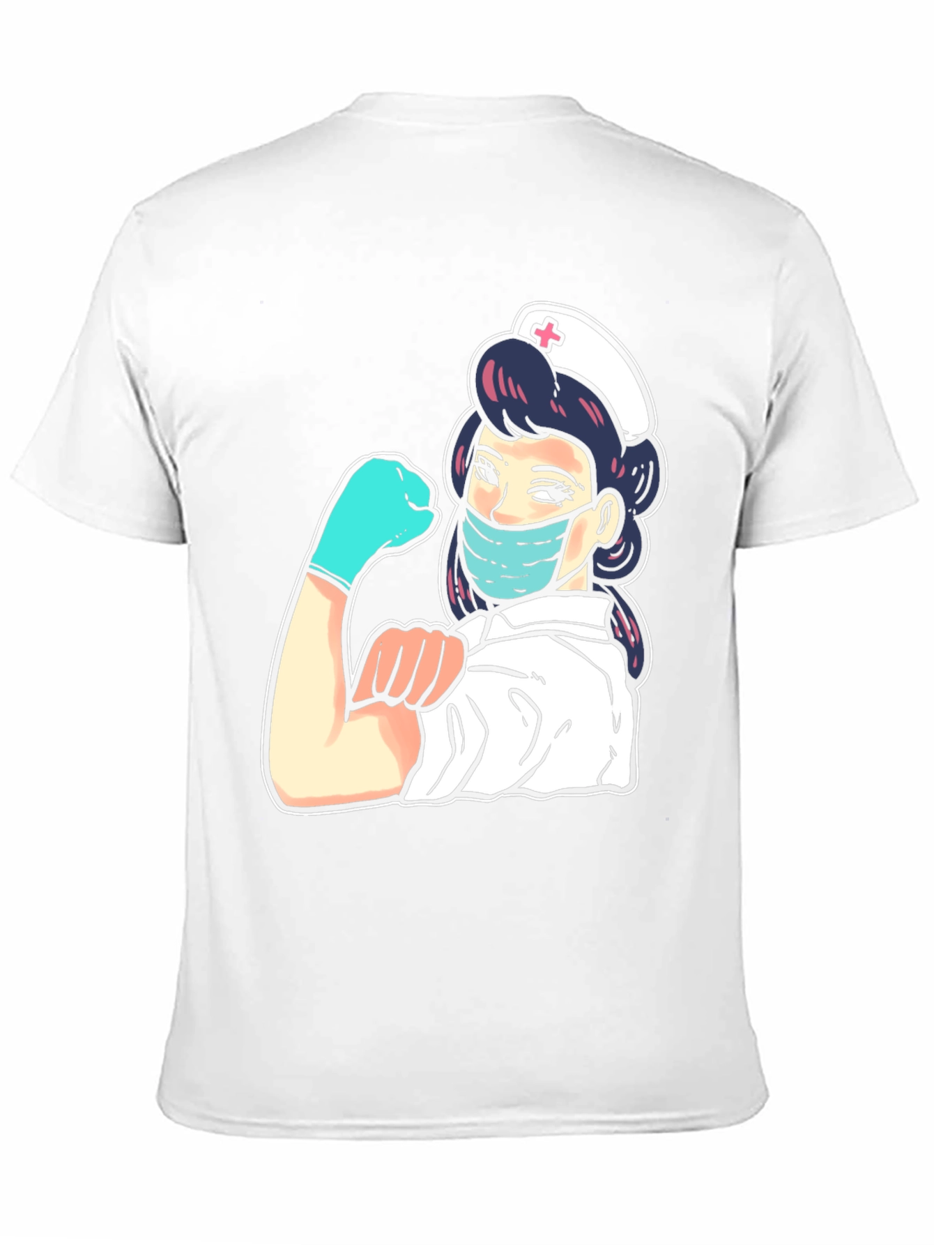 Nurse Graphic Tee - Black Cotton Blend T-Shirt