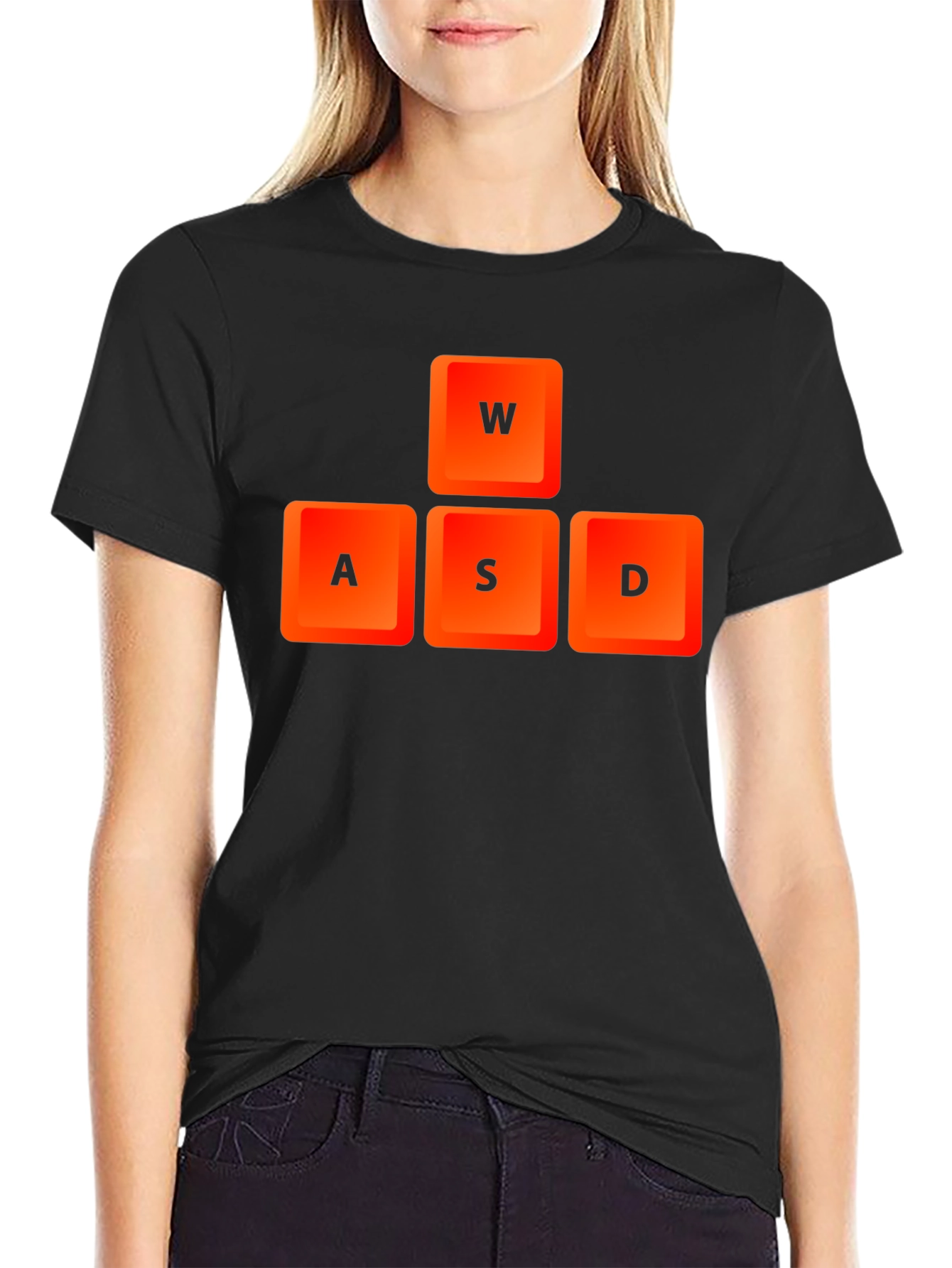 Gamer WASD Keys Black T-Shirt