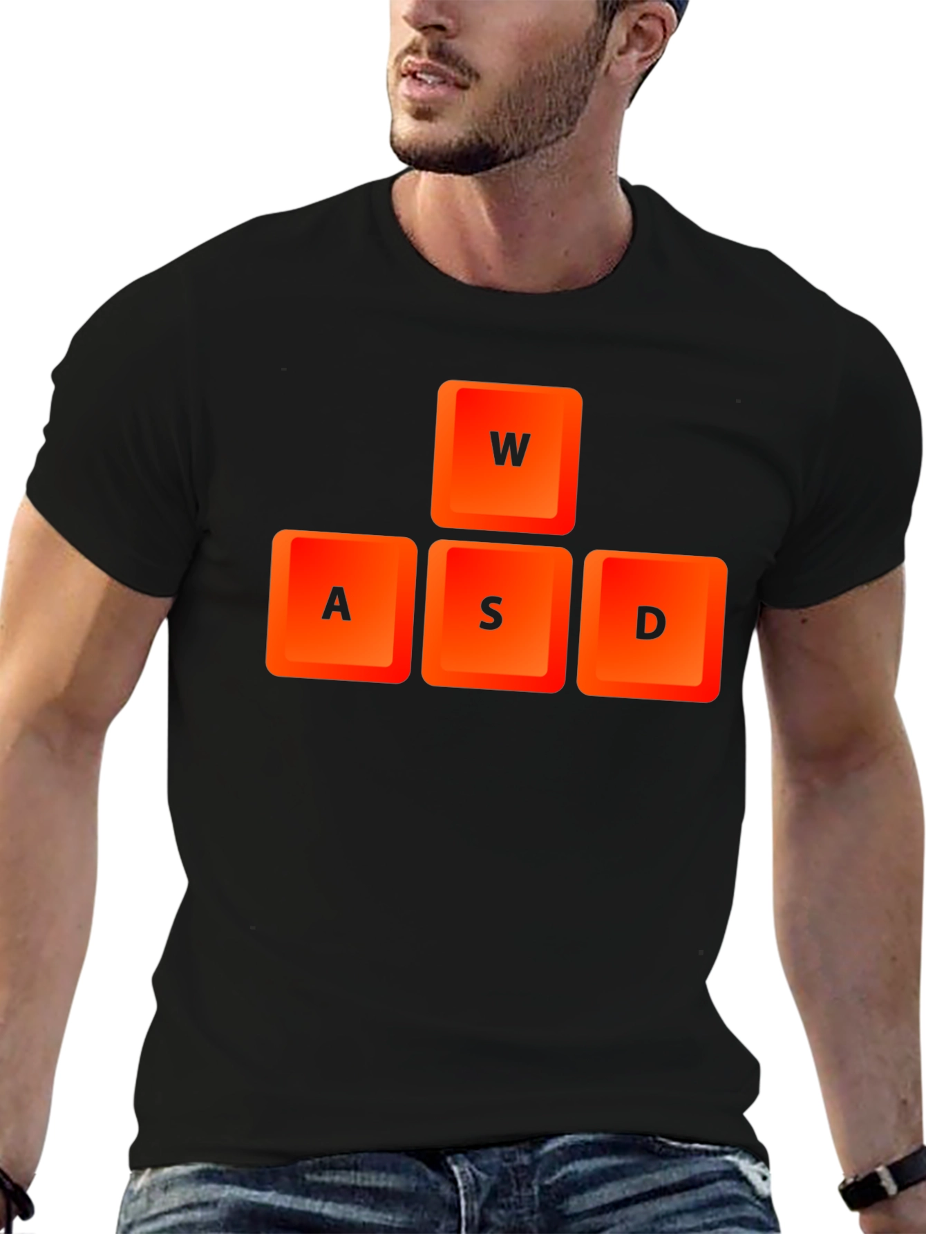 Gamer WASD Keys Black T-Shirt