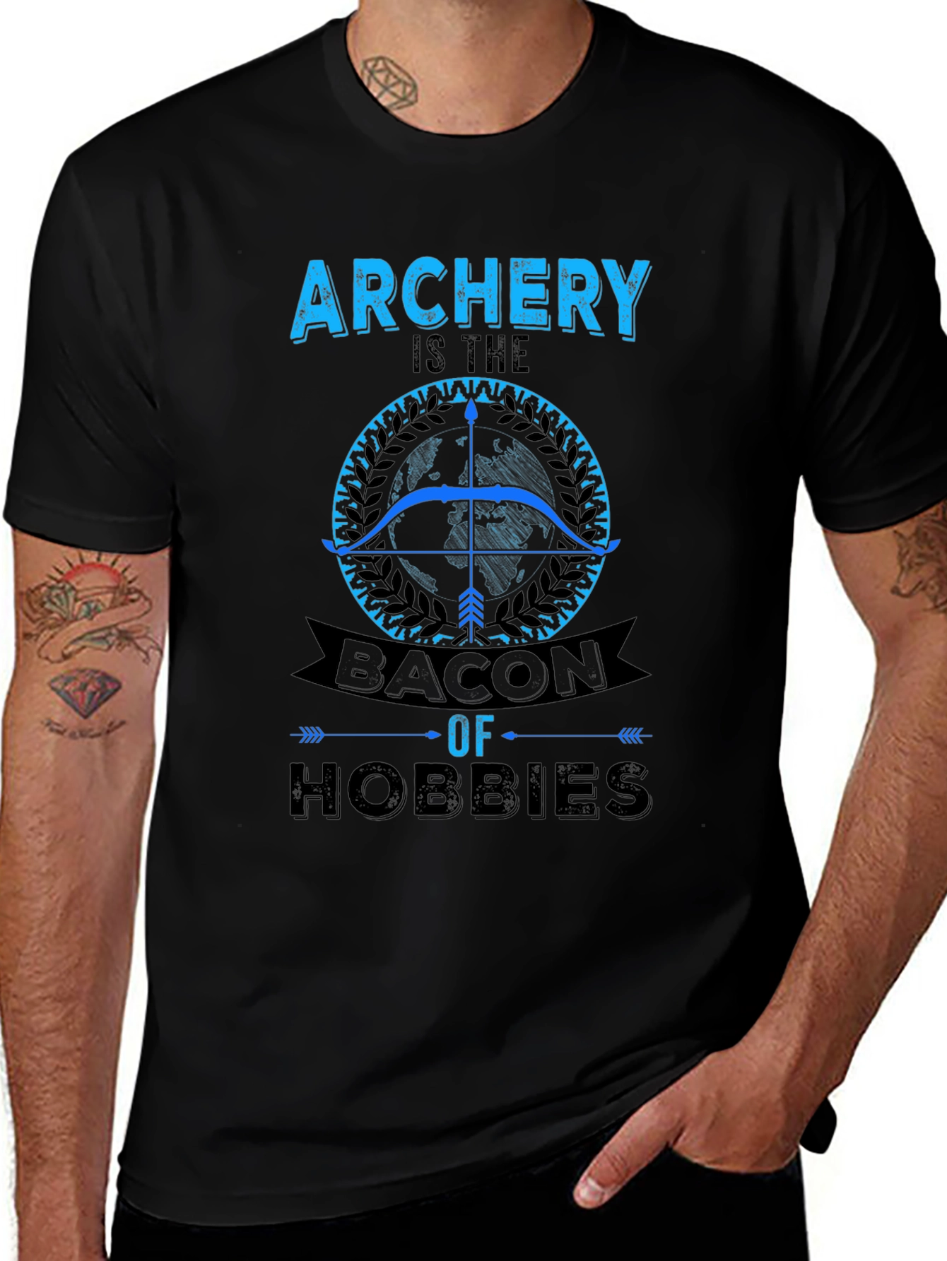 Archery Bacon of Hobbies Graphic T-Shirt