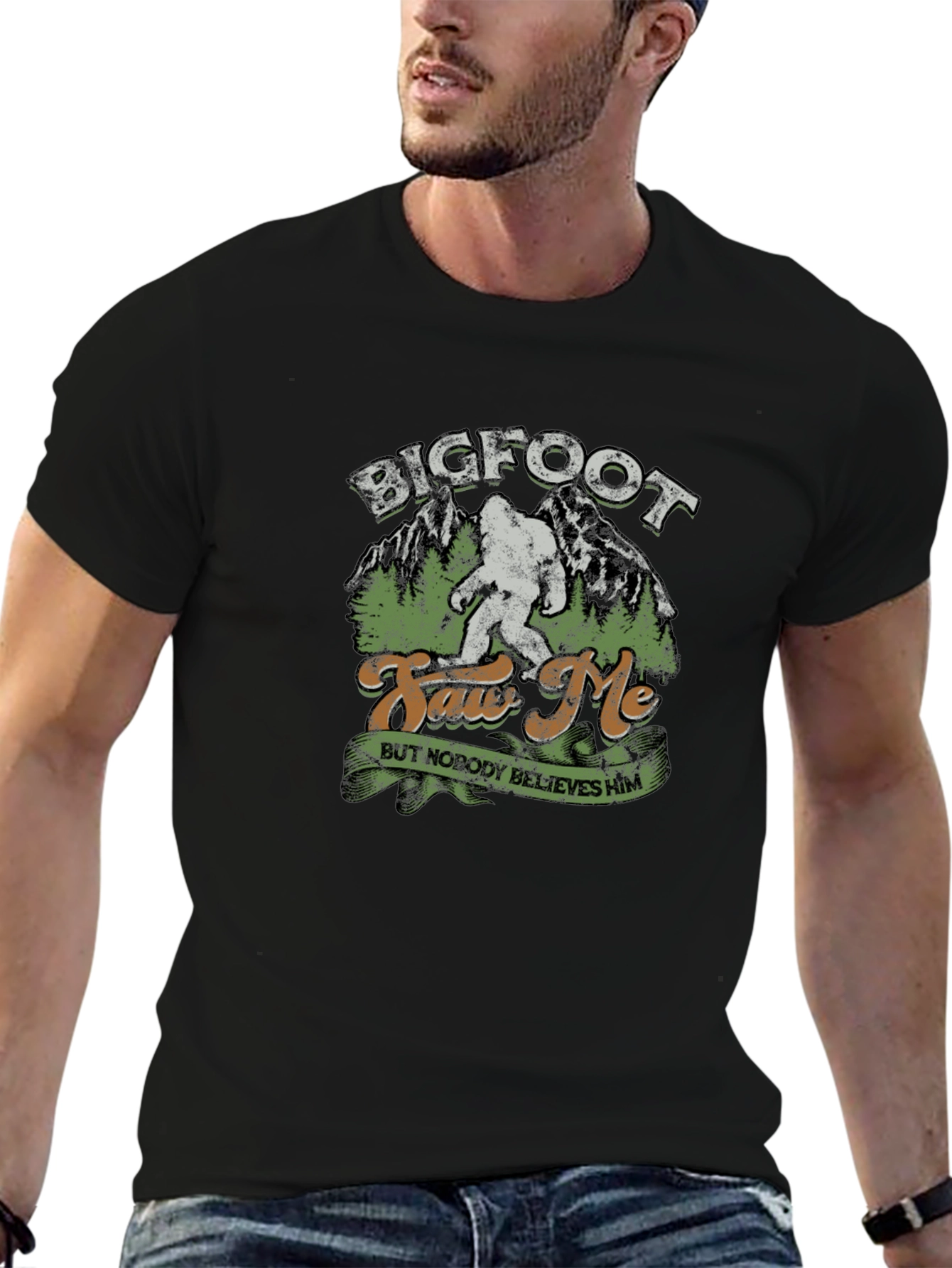 Bigfoot Saw Me T-Shirt - Novelty Graphic Tee