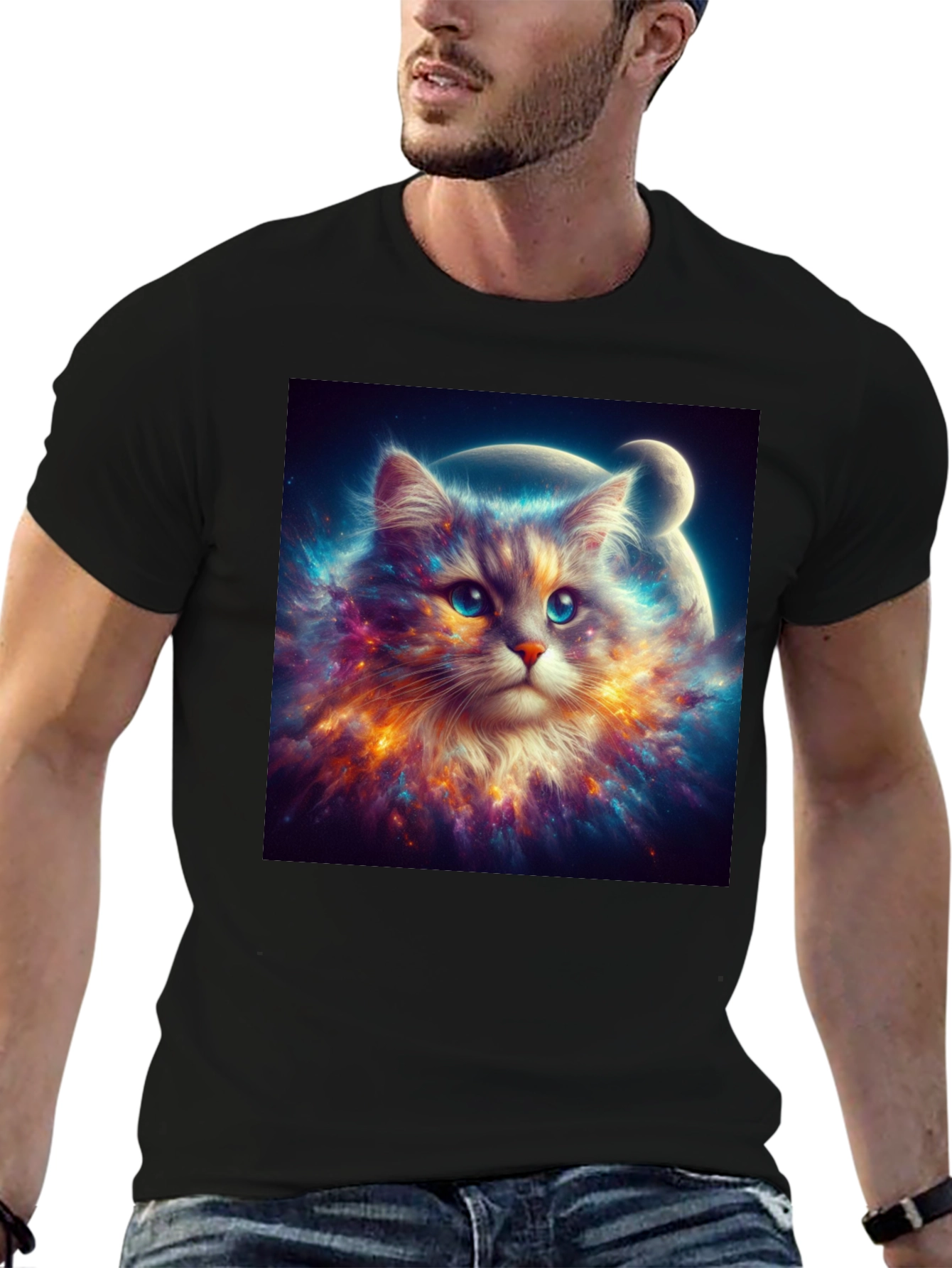Cosmic Cat T-Shirt - Galaxy Kitten Design