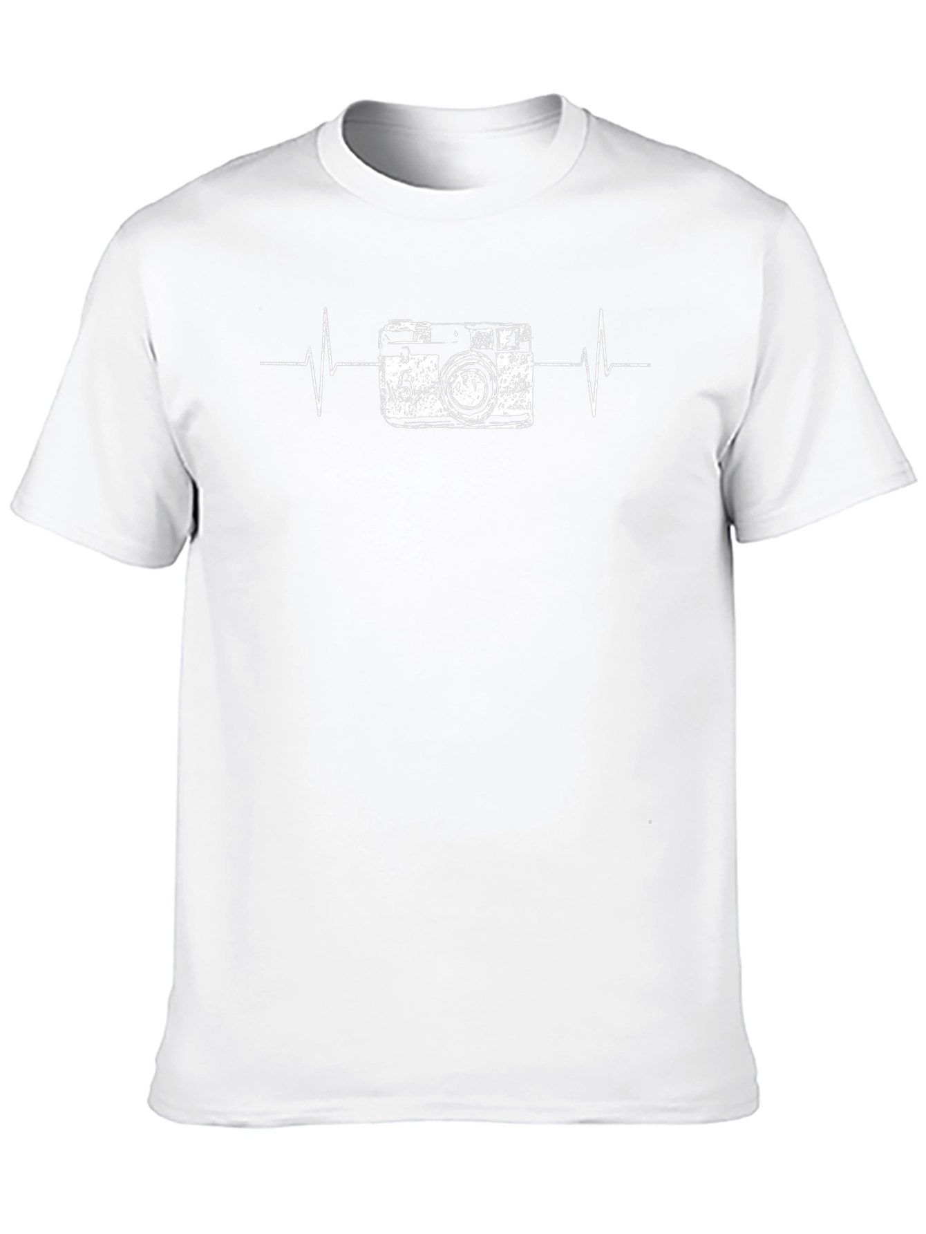 Camera Heartbeat Graphic T-Shirt - Black