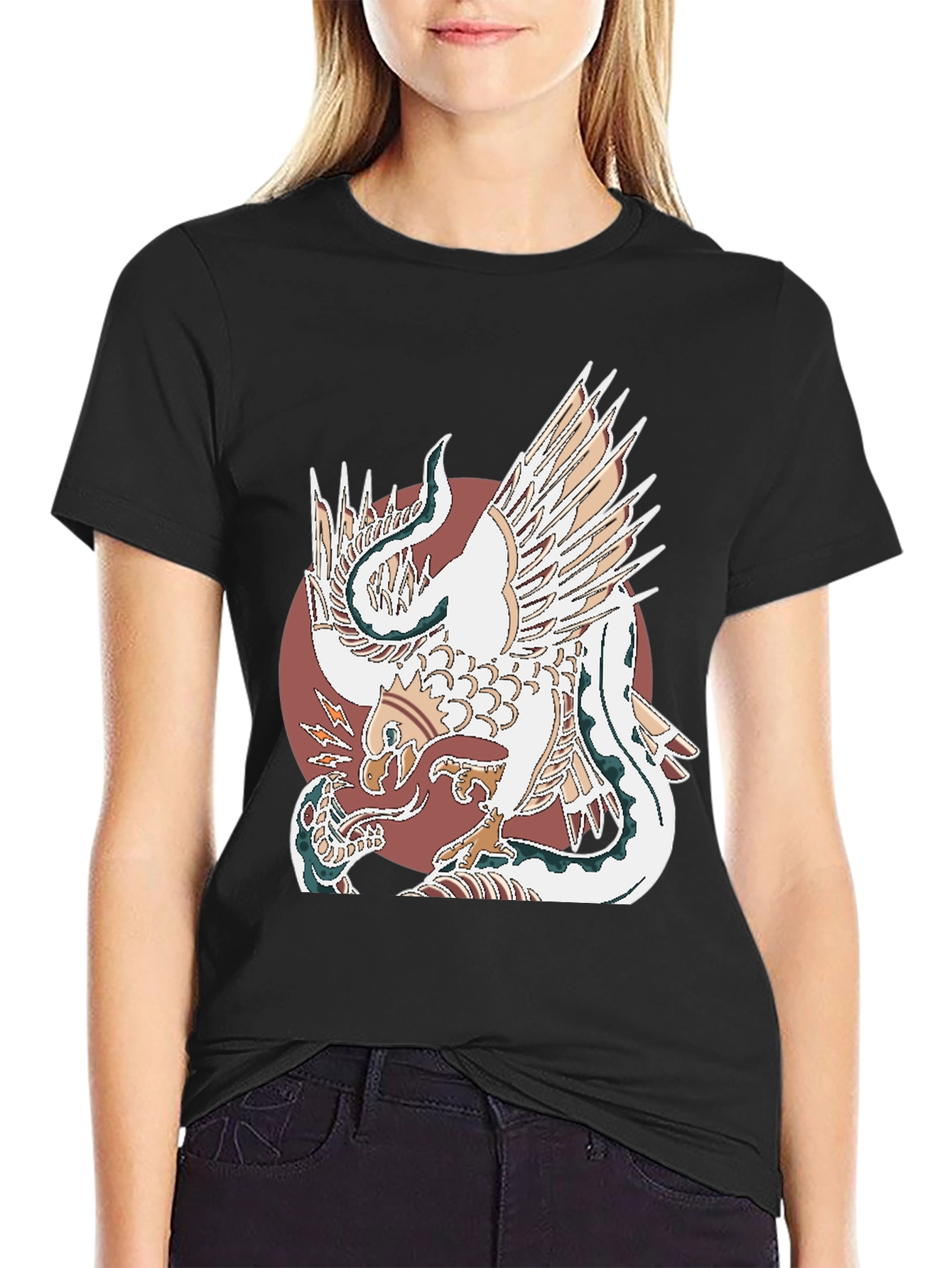 Eagle and Snake Graphic Tee - Bold Design