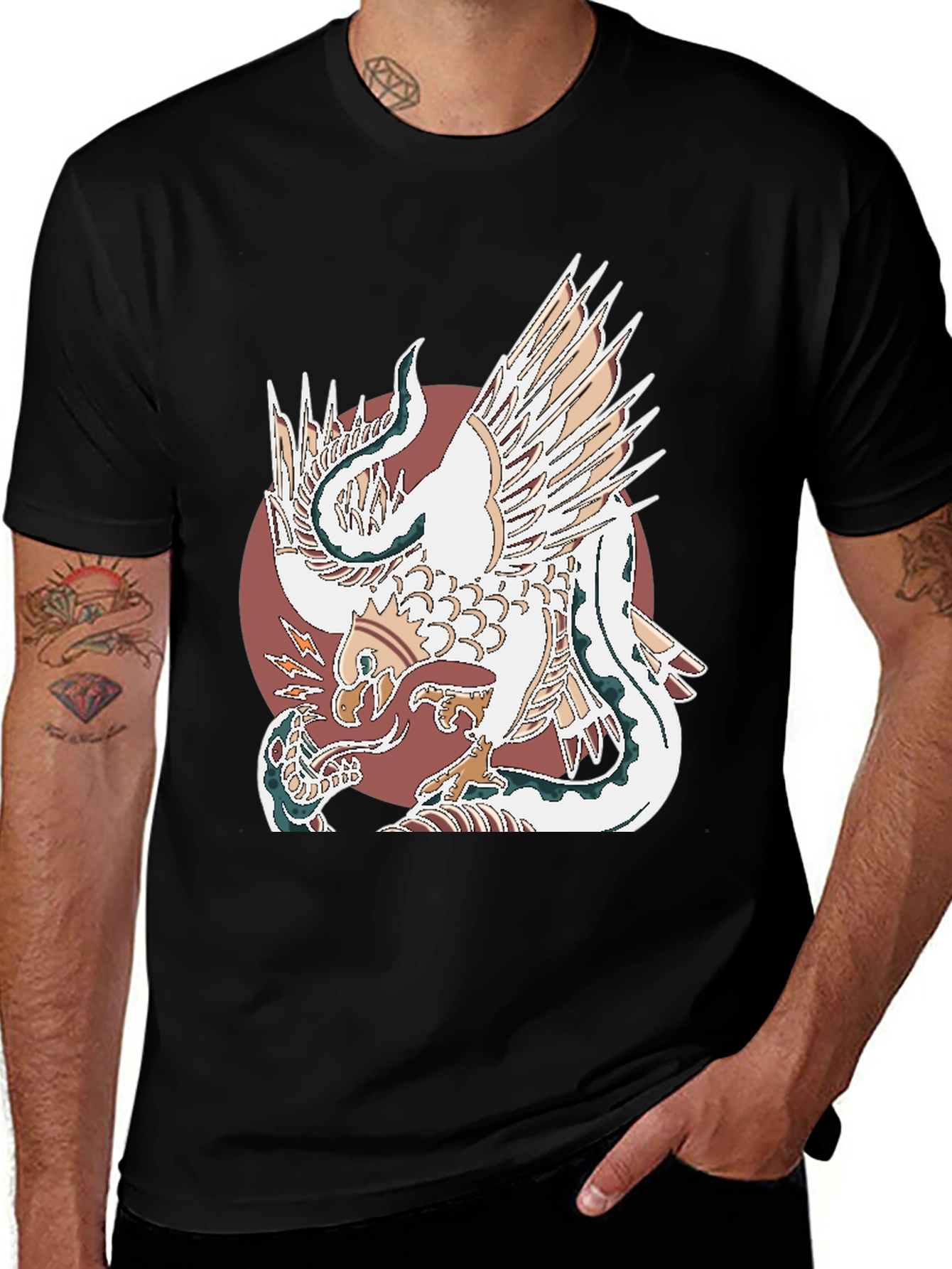 Eagle and Snake Graphic Tee - Bold Design