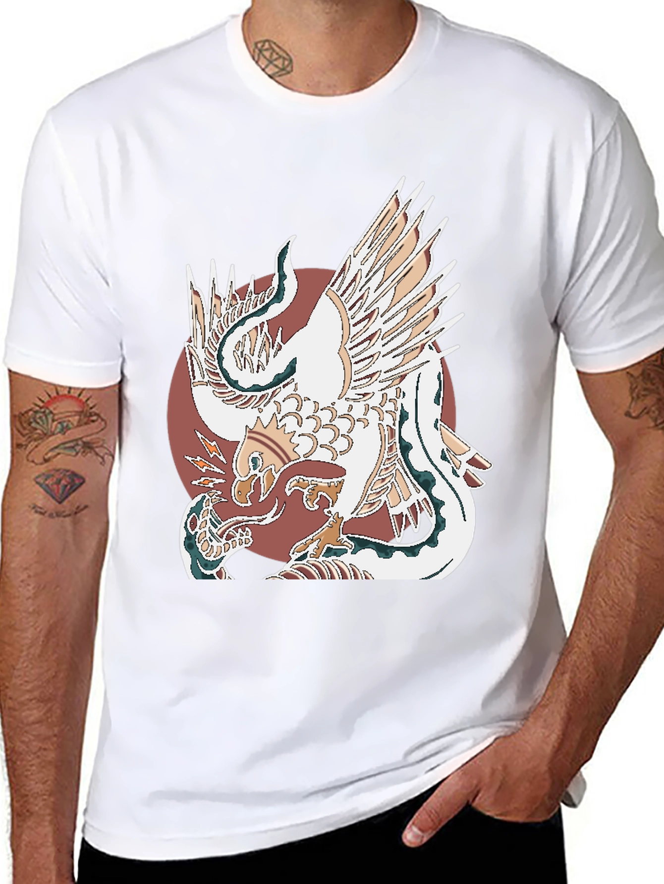 Eagle and Snake Graphic Tee - Bold Design