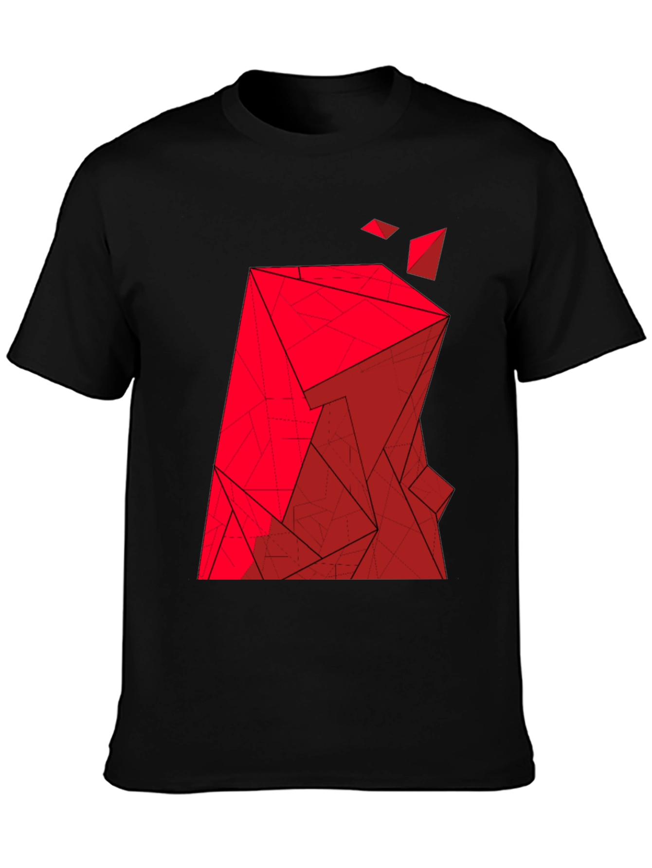 Abstract Geometric Red Graphic Tee