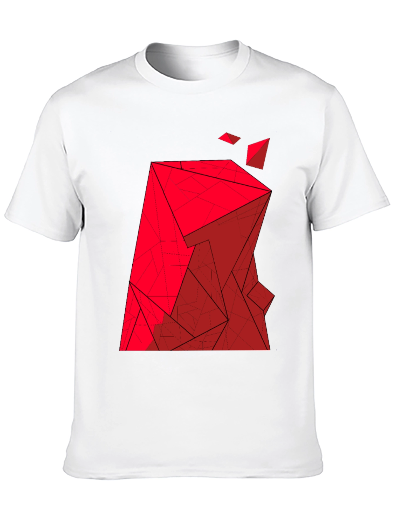 Abstract Geometric Red Graphic Tee